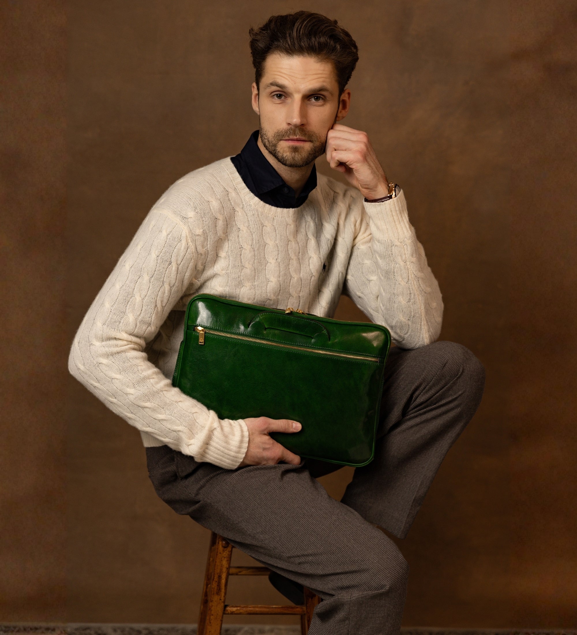 Skórzana teczka na laptopa - Brave New World