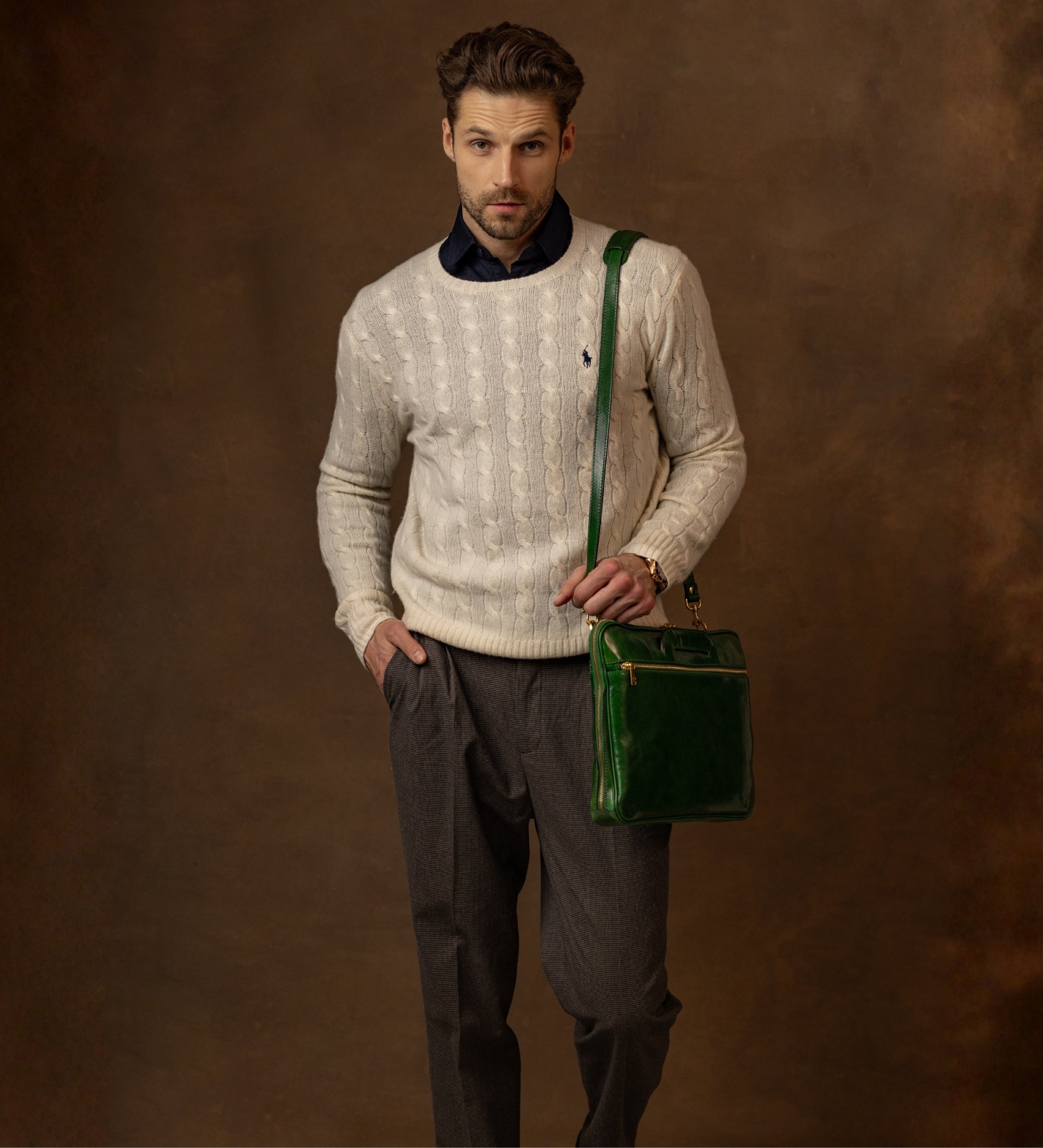 Skórzana teczka na laptopa - Brave New World