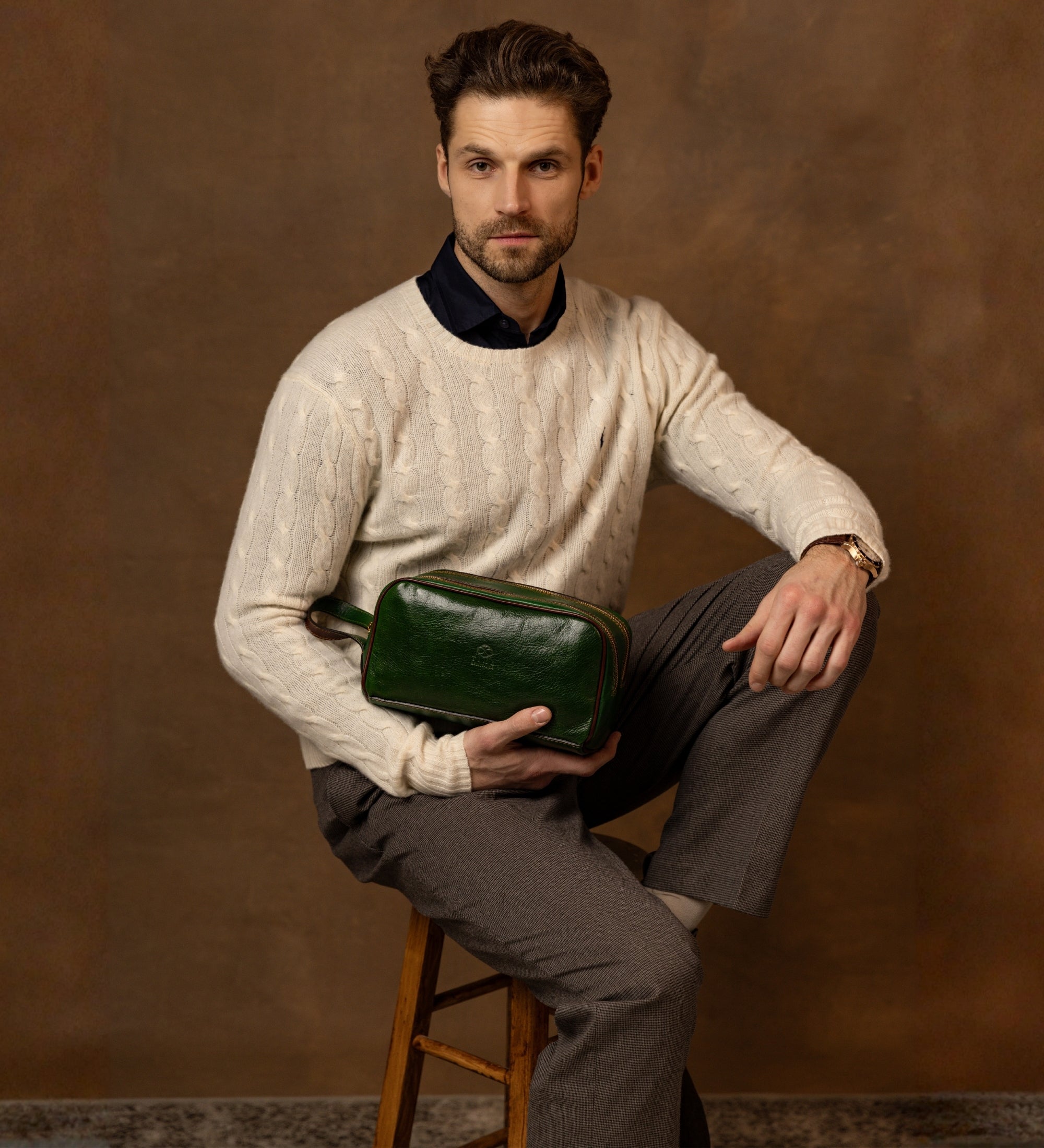 Skórzana kosmetyczka, zestaw podróżny - All the Kings Men