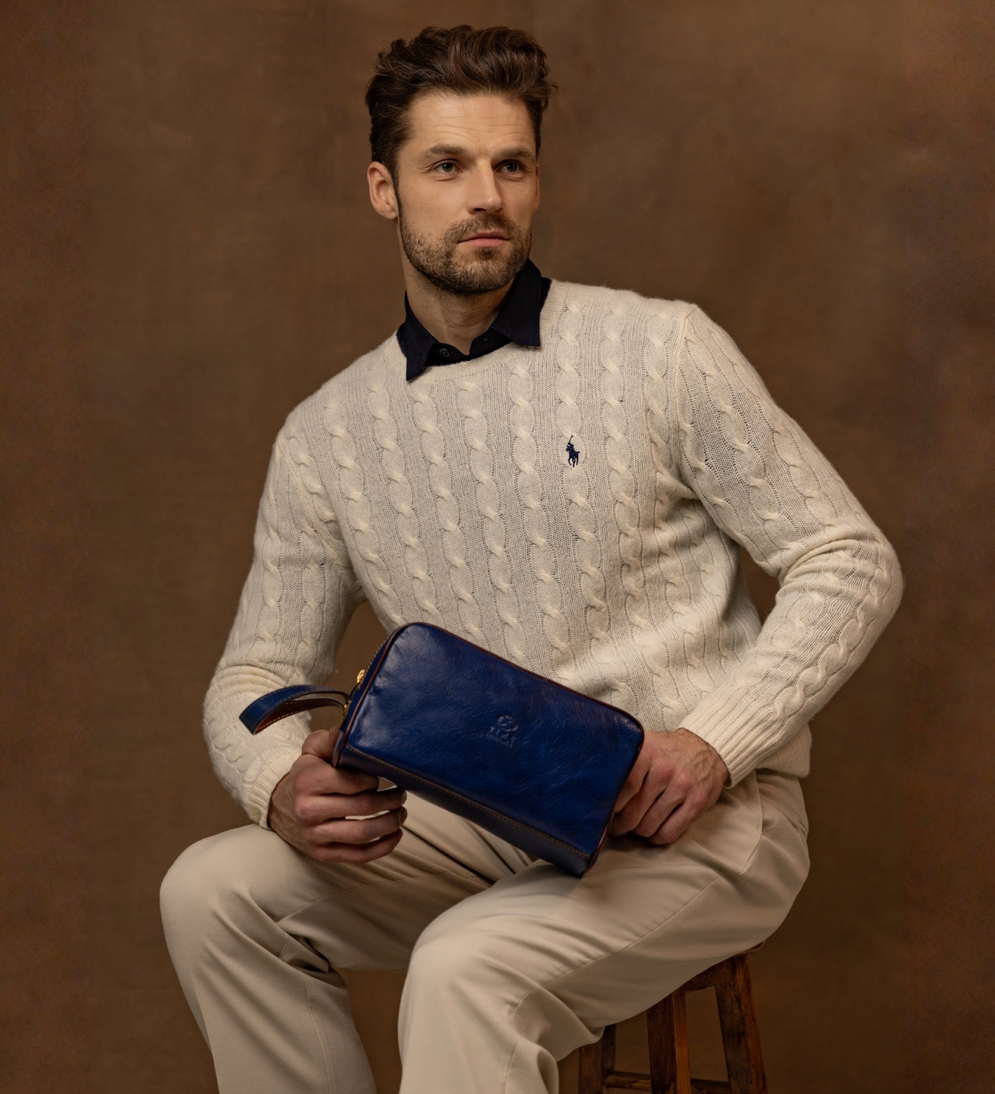 Skórzana kosmetyczka, zestaw podróżny - All the Kings Men