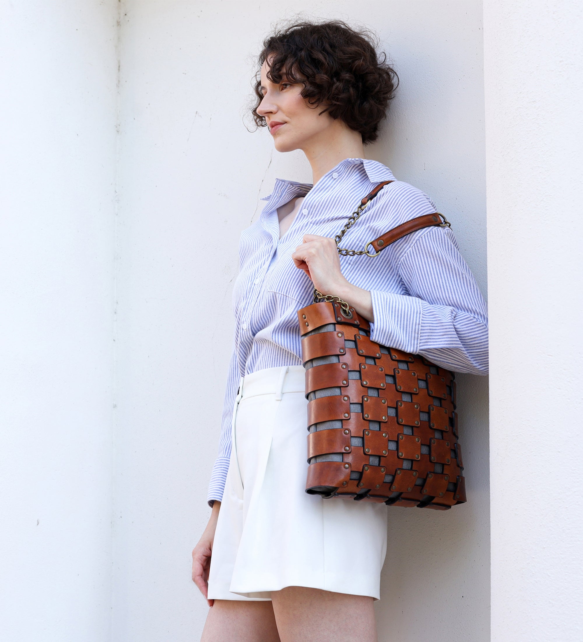 Skórzana damska torba shopper - Joanna d'Arc