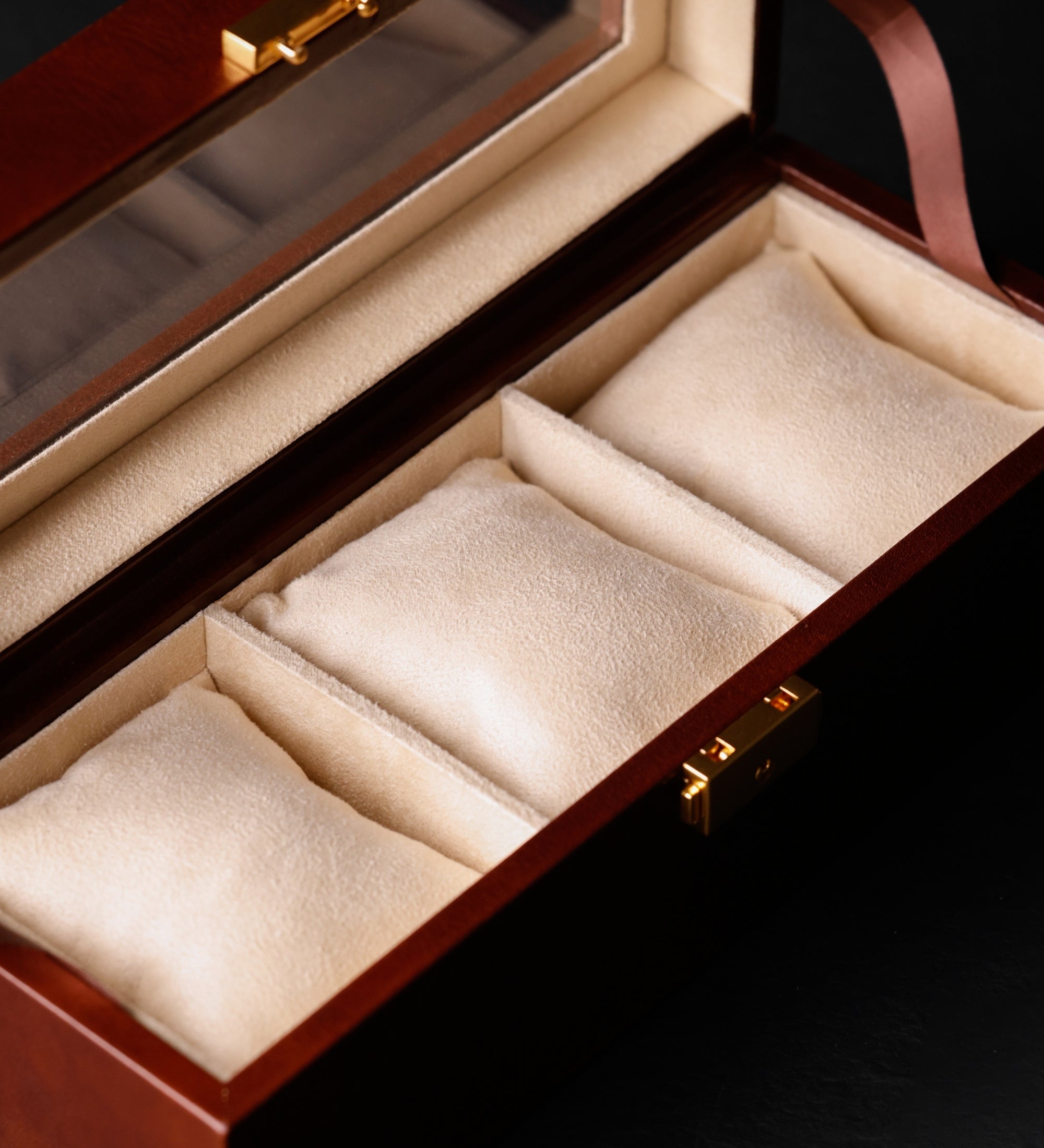 Skórzane pudełko na zegarki, organizer na zegarki - Silence