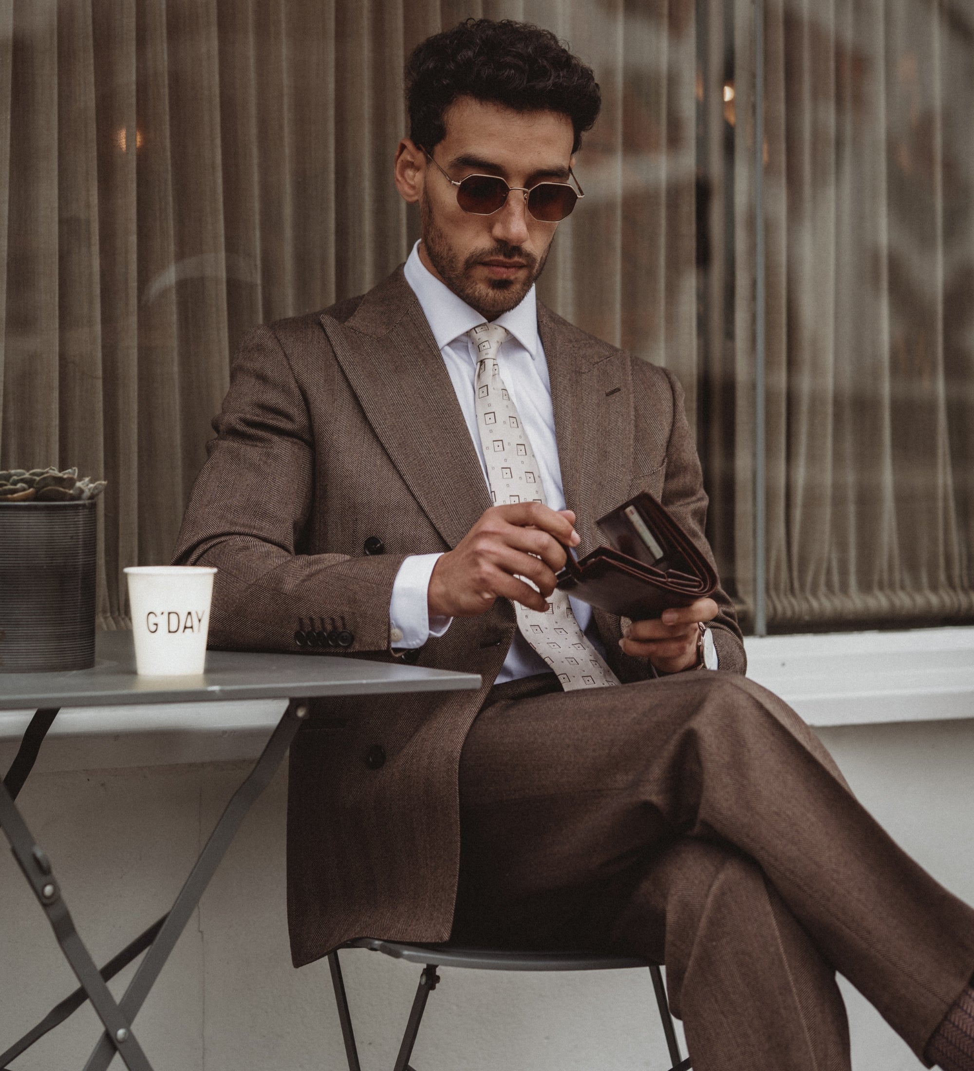 Skórzany portfel składany z zatrzaskiem - Ironweed