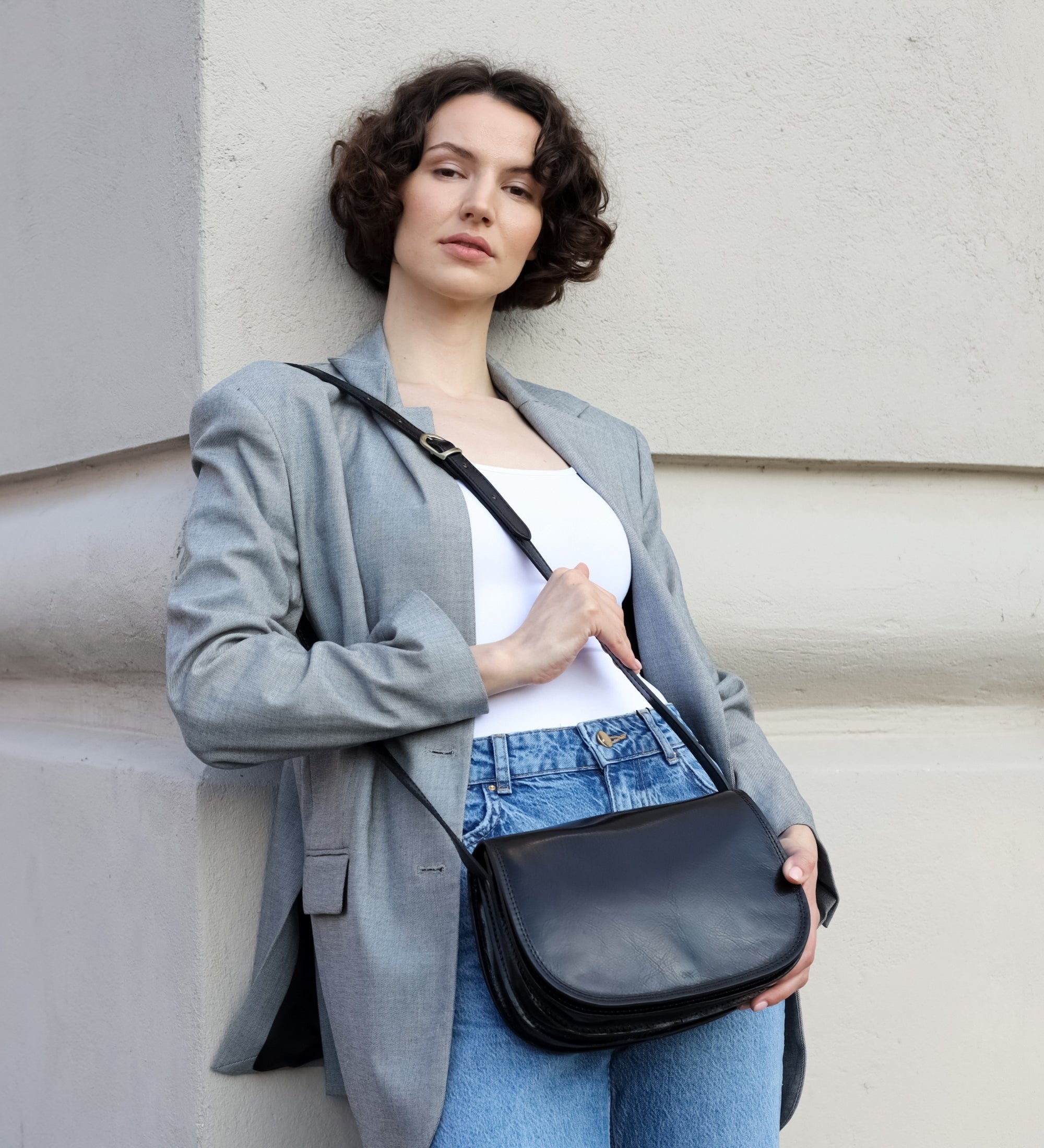 Skórzana torba saddle torba crossbody dla kobiet - Moonfleet