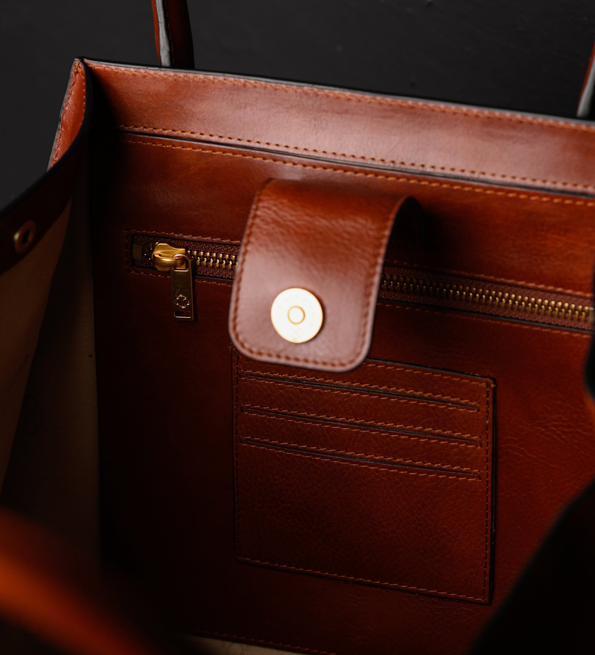 Skórzana torebka shopper dla kobiet - The Woman In White