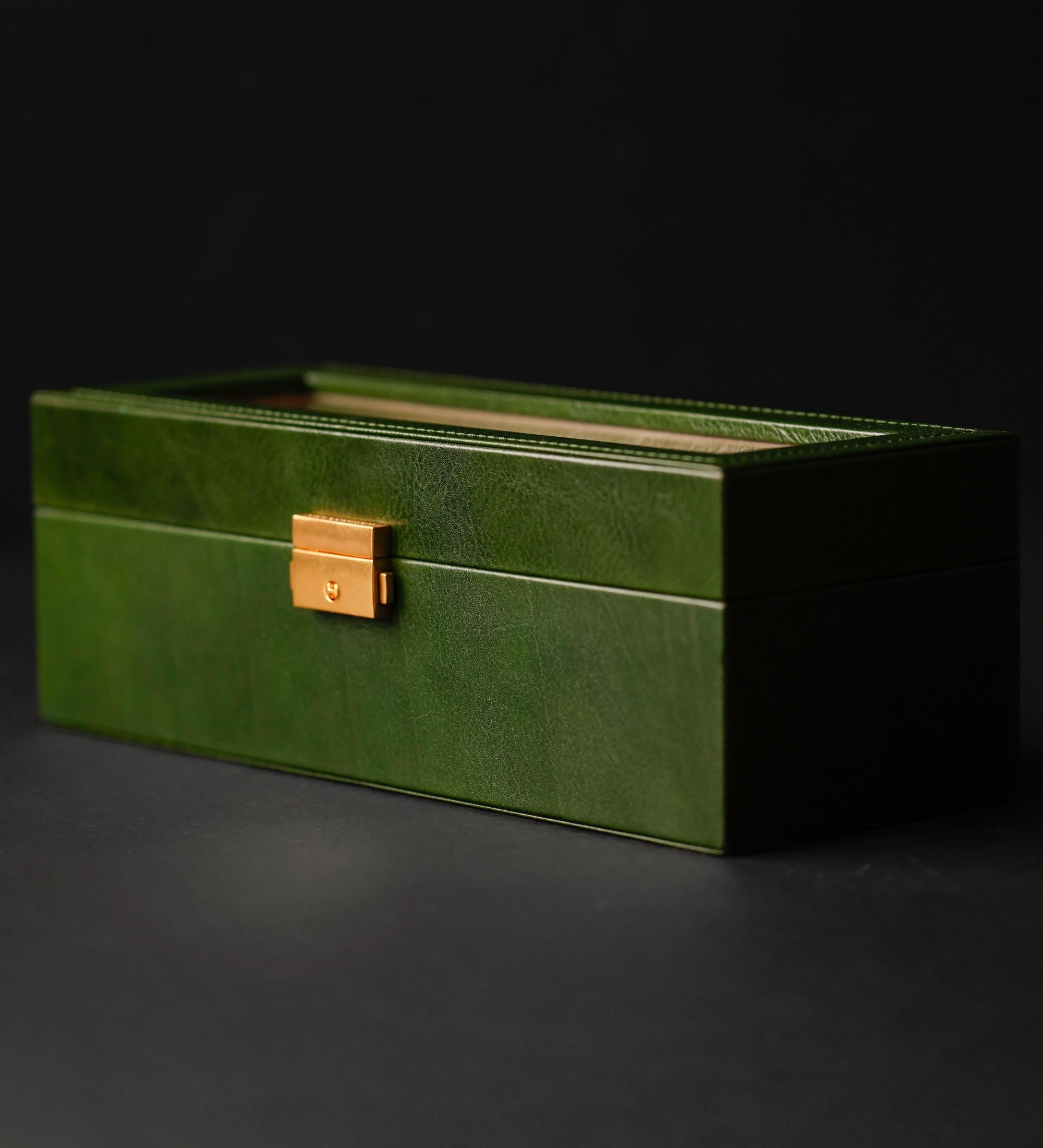 Skórzane pudełko na zegarki, organizer na zegarki - Silence