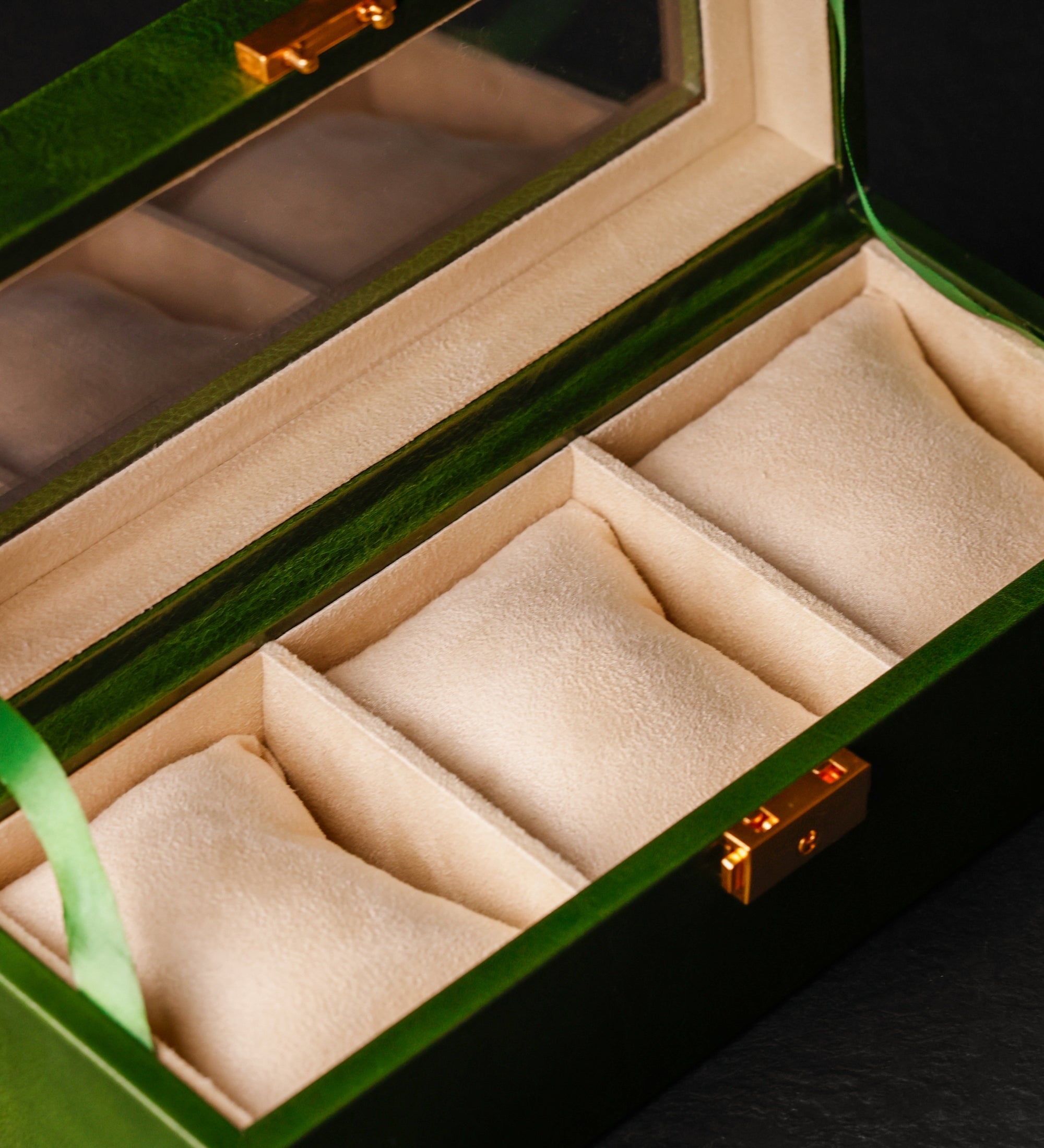 Skórzane pudełko na zegarki, organizer na zegarki - Silence