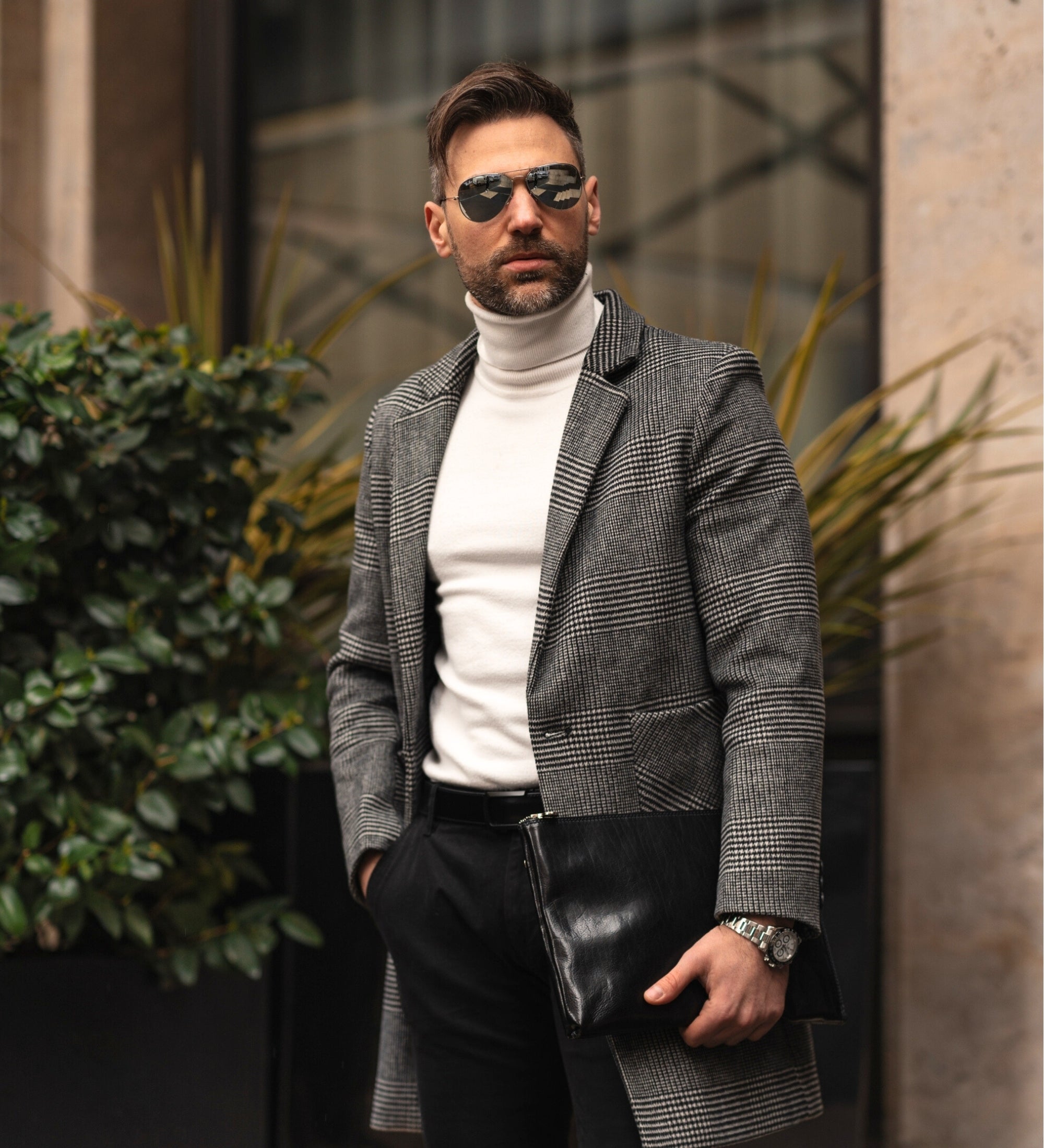 Duża skórzana kopertówka męska torebka - The Brothers Karamazov