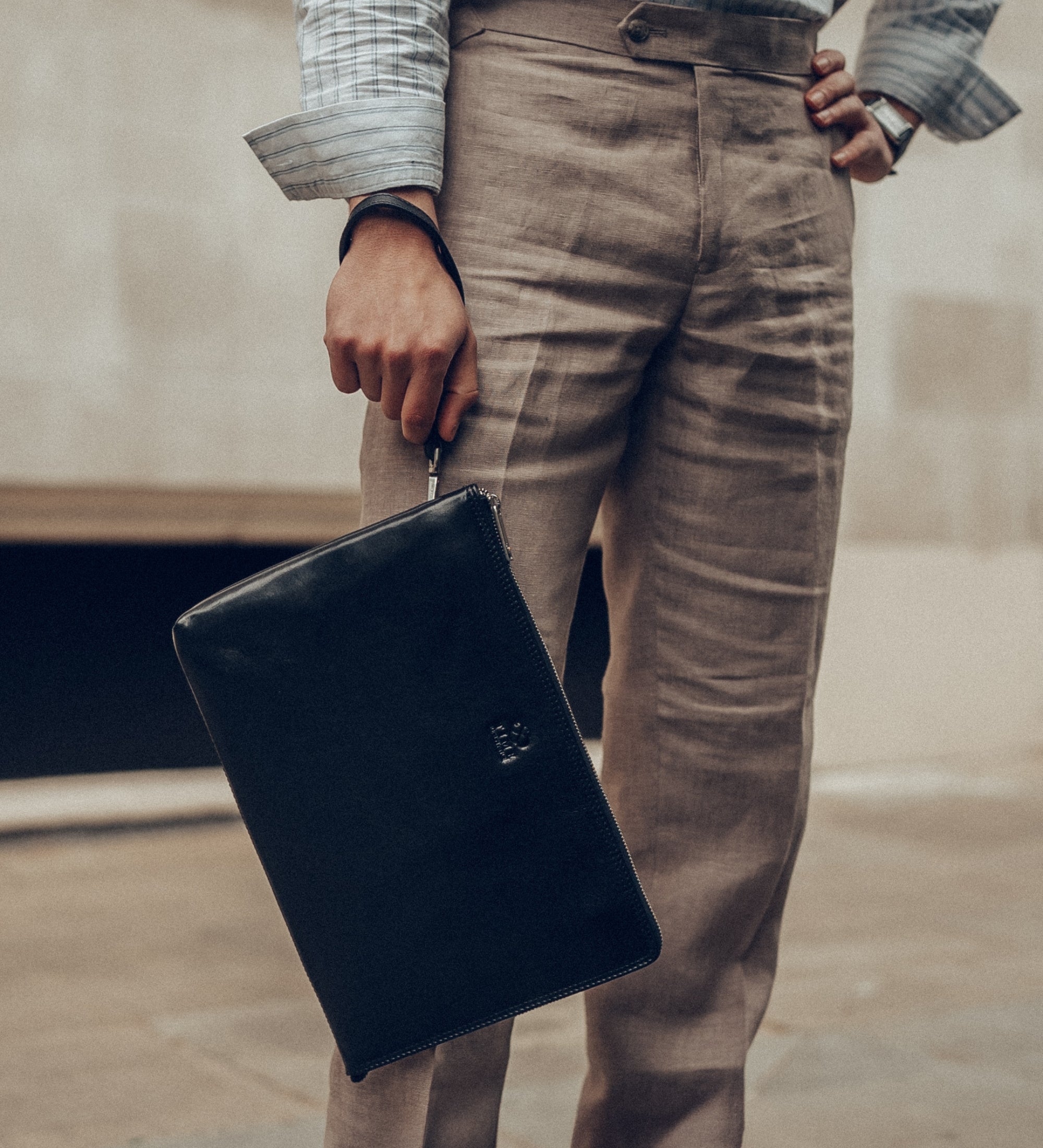 Duża skórzana kopertówka męska torebka - The Brothers Karamazov