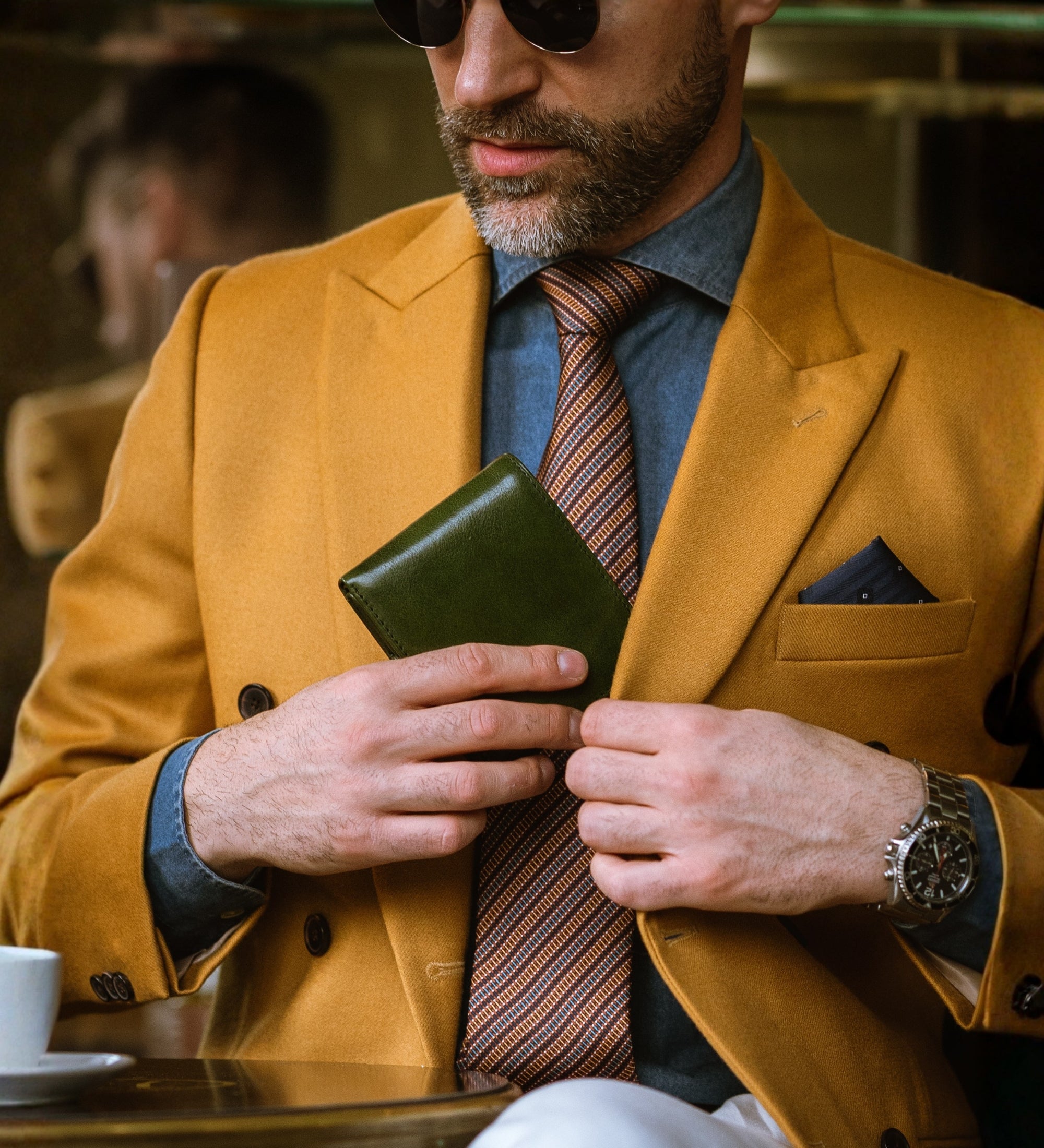 Skórzany portfel składany - Daniel