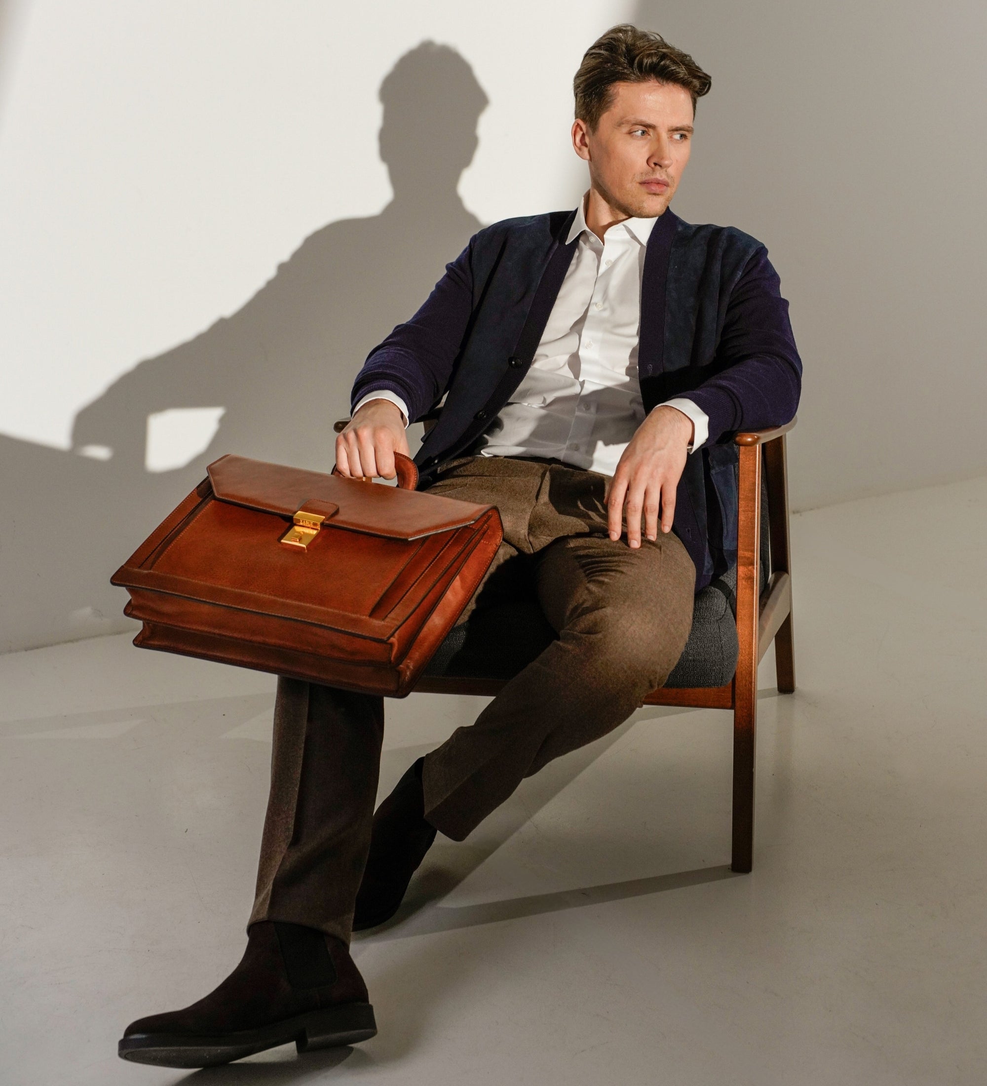 Duża skórzana teczka - Invisible Man