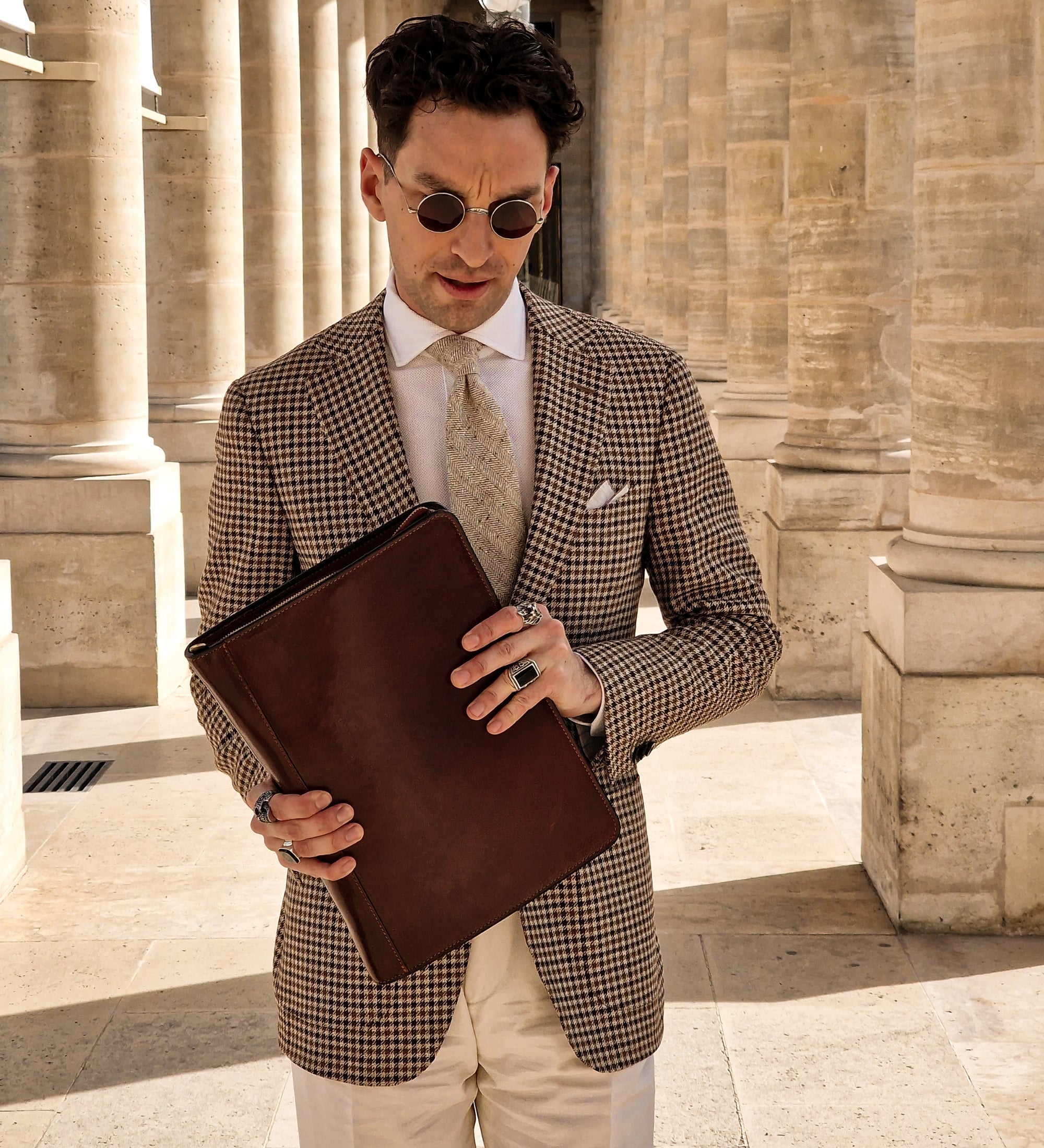 Skórzany organizer folder na dokumenty A4 - Candide