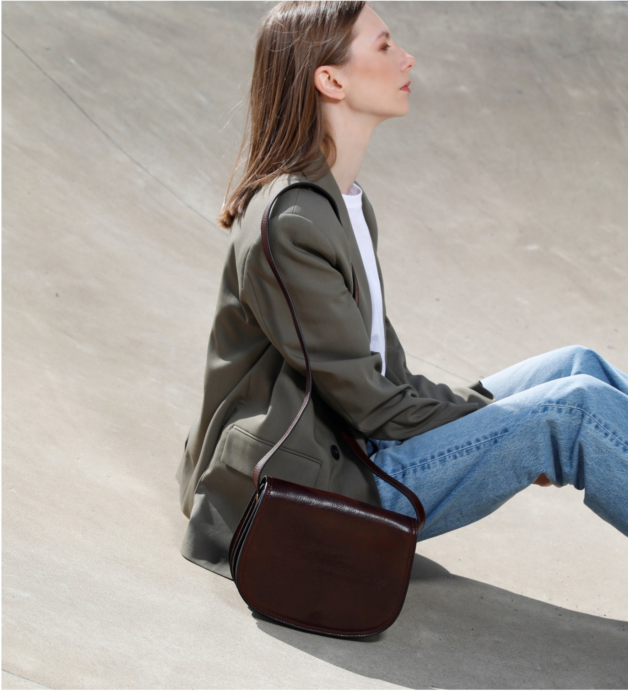 Skórzana torba saddle torba crossbody dla kobiet - Moonfleet