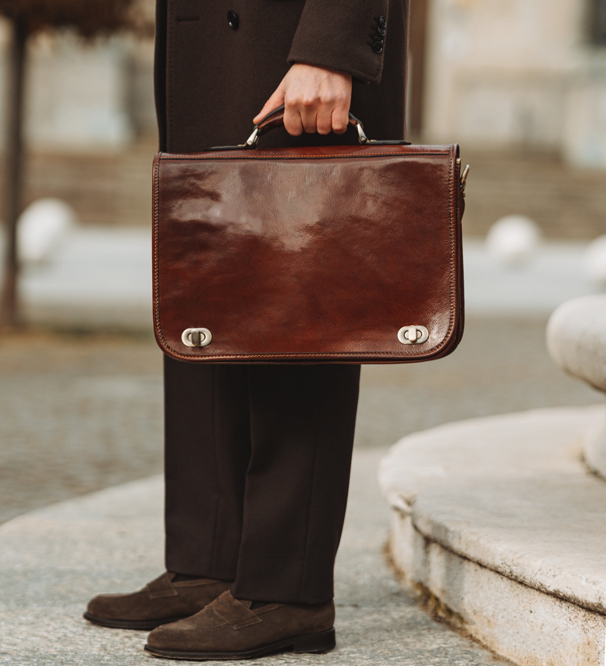 Skórzana teczka na laptopa - Illusions