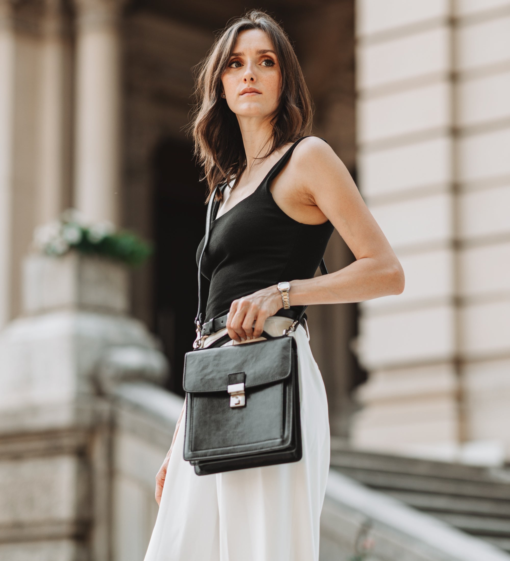 Mała skórzana teczka dla kobiet - Walden