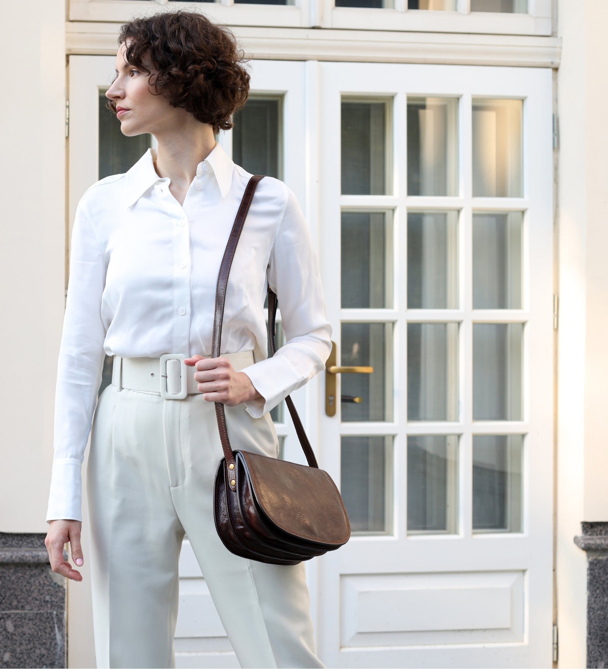 Skórzana torba saddle torba crossbody dla kobiet - Moonfleet