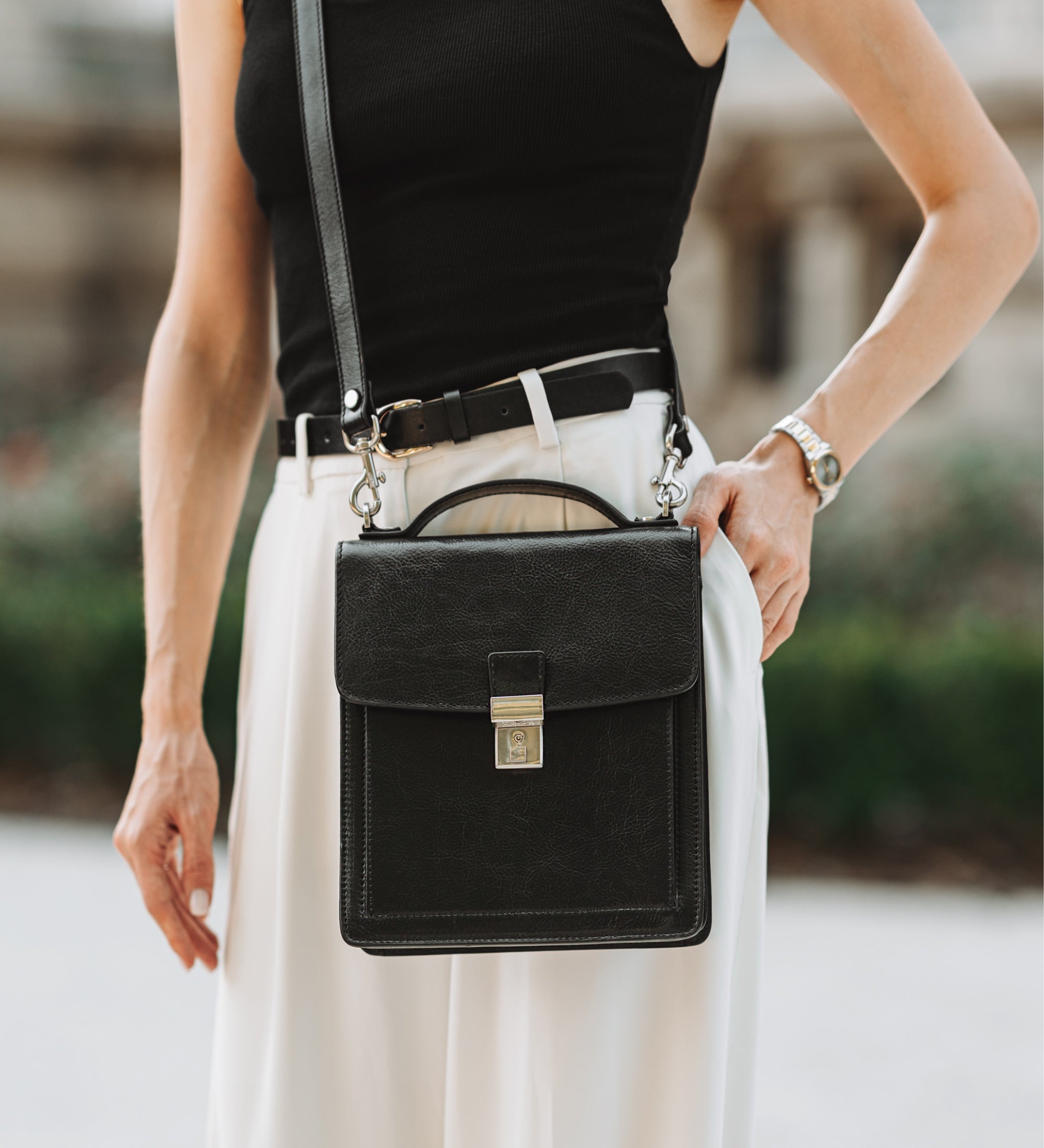 Mała skórzana teczka dla kobiet - Walden