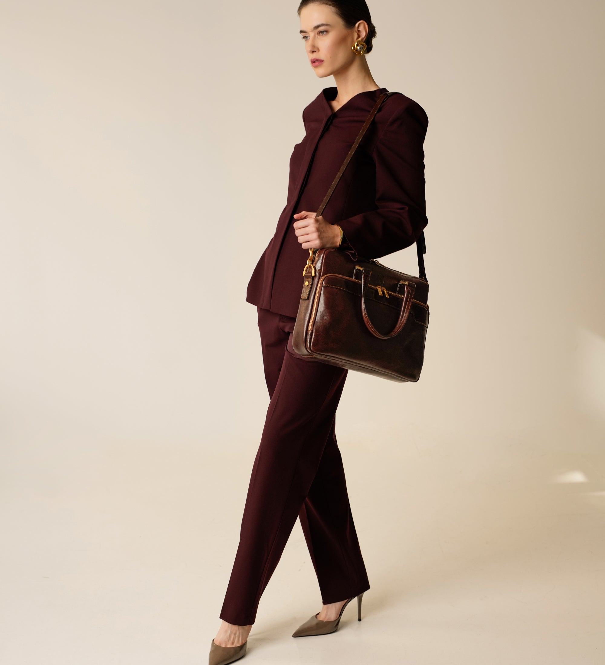 Skórzana teczka damska na laptopa - Orlando