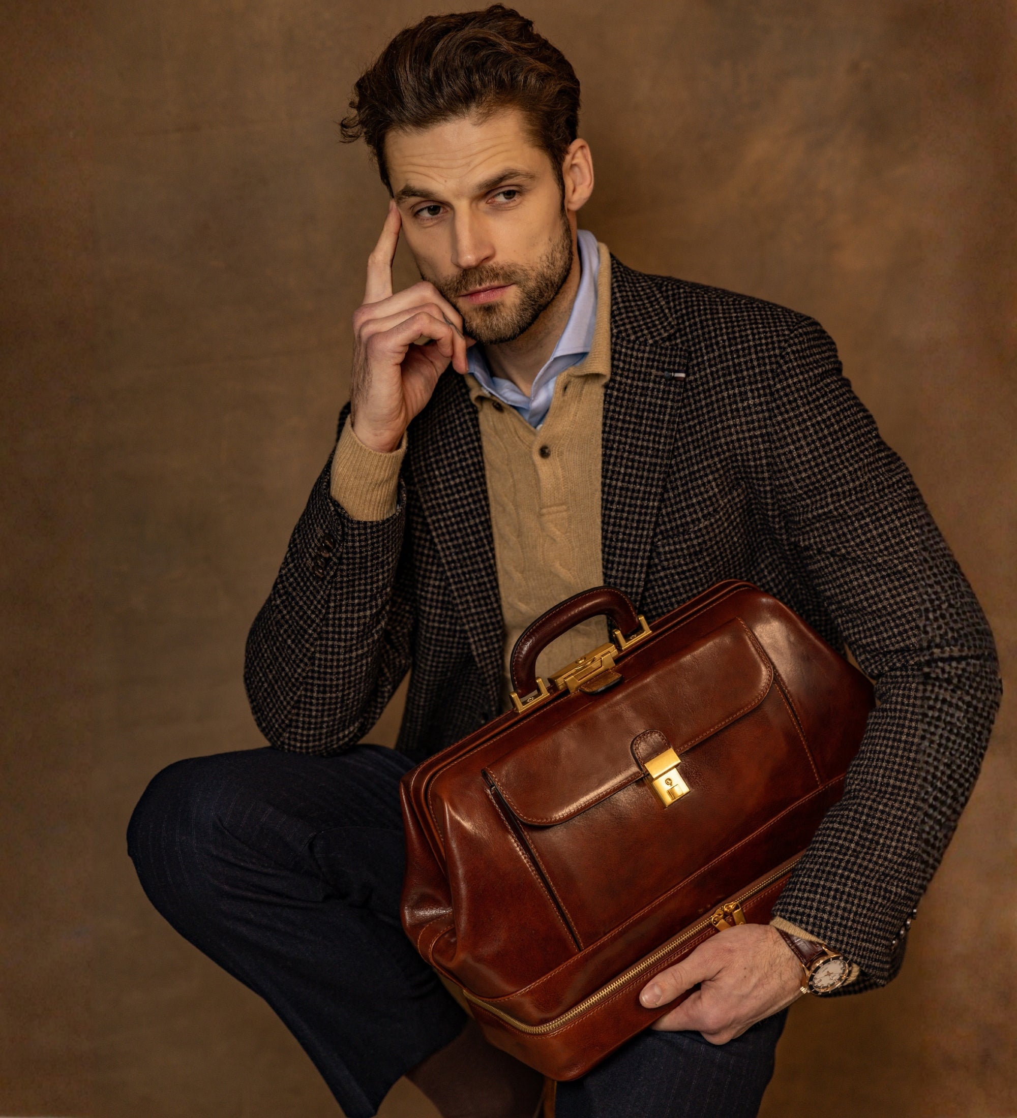 Duża włoska torba lekarska ze skóry - The Master and Margarita