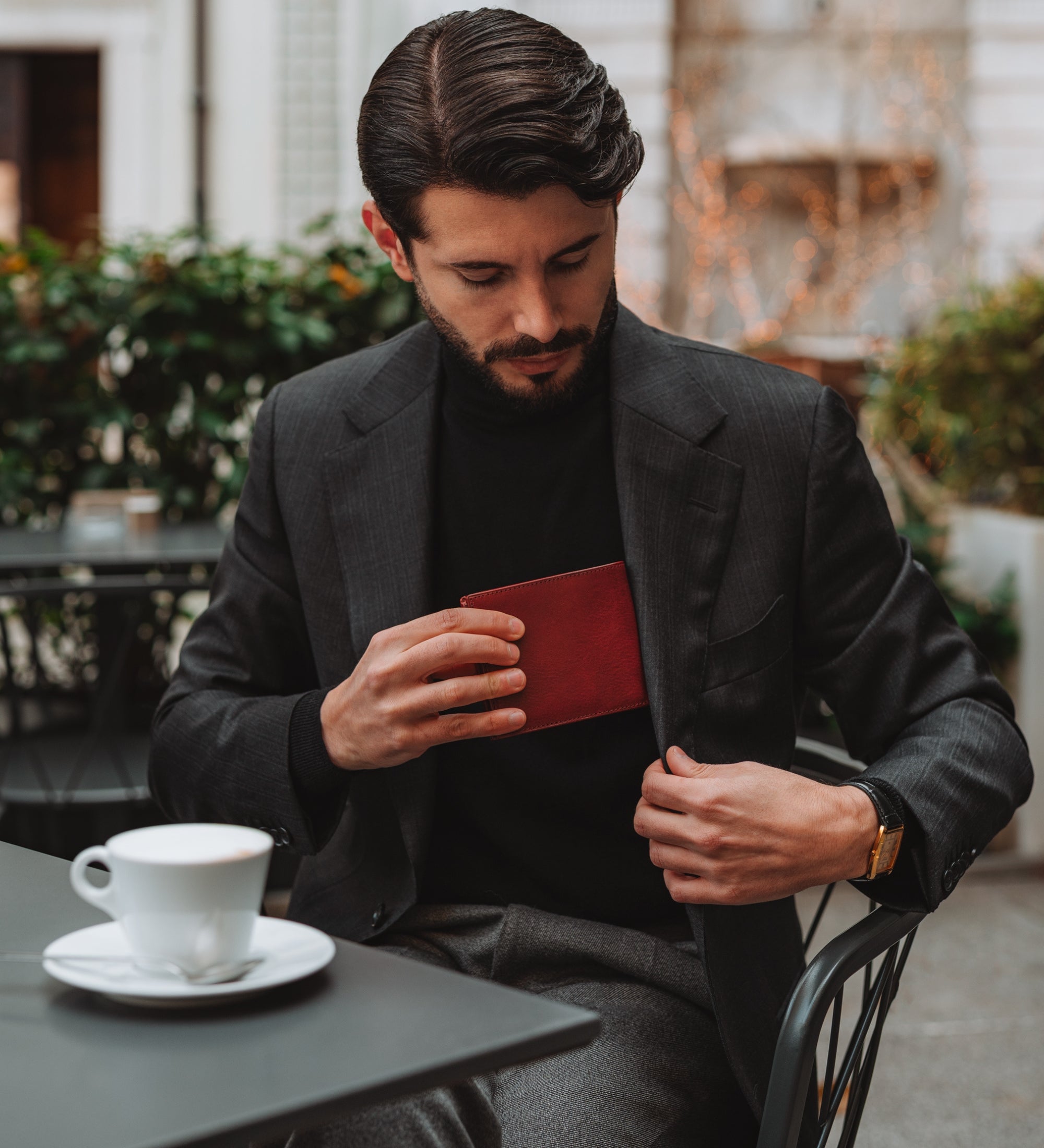 Skórzany portfel składany - Daniel