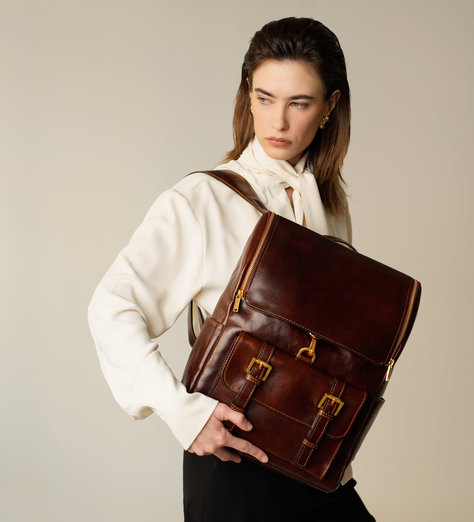 Duży plecak skórzany dla kobiet - The Odyssey