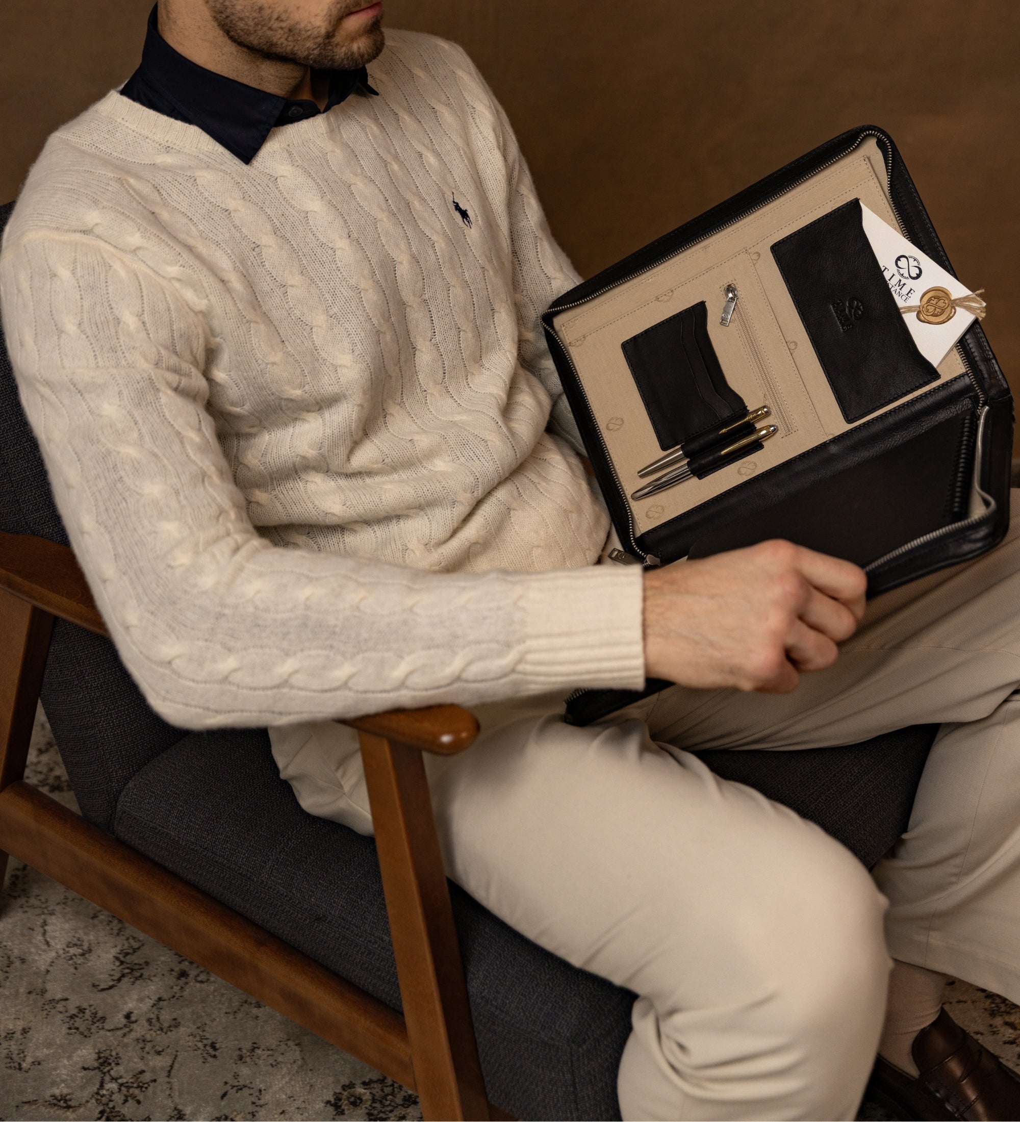 Skórzany organizer folder na dokumenty A4 - Candide