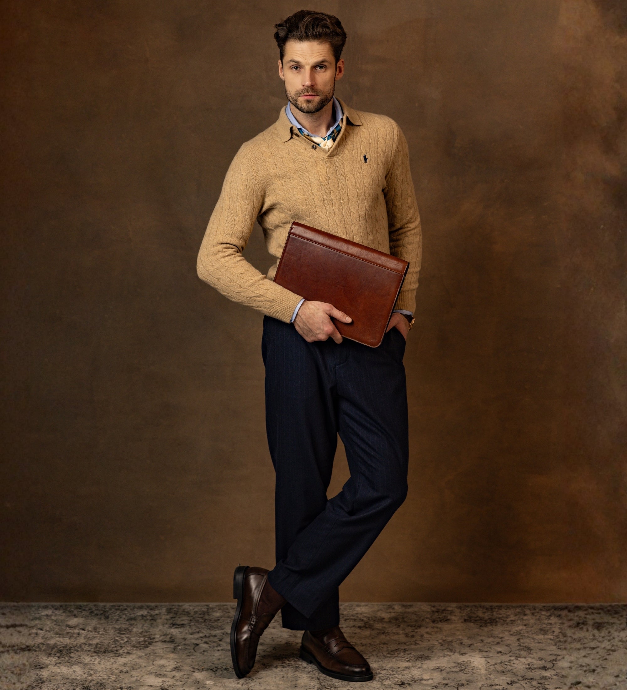 Skórzany organizer folder na dokumenty A4 - Candide