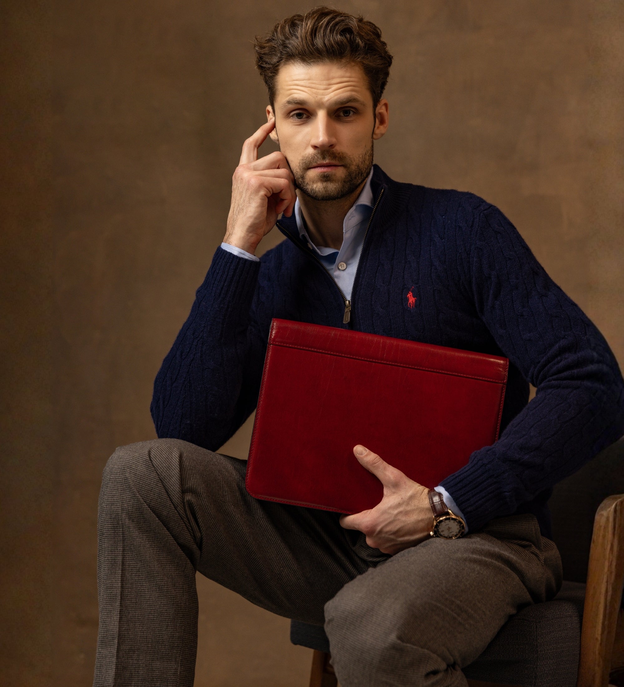 Skórzany organizer folder na dokumenty A4 - Candide