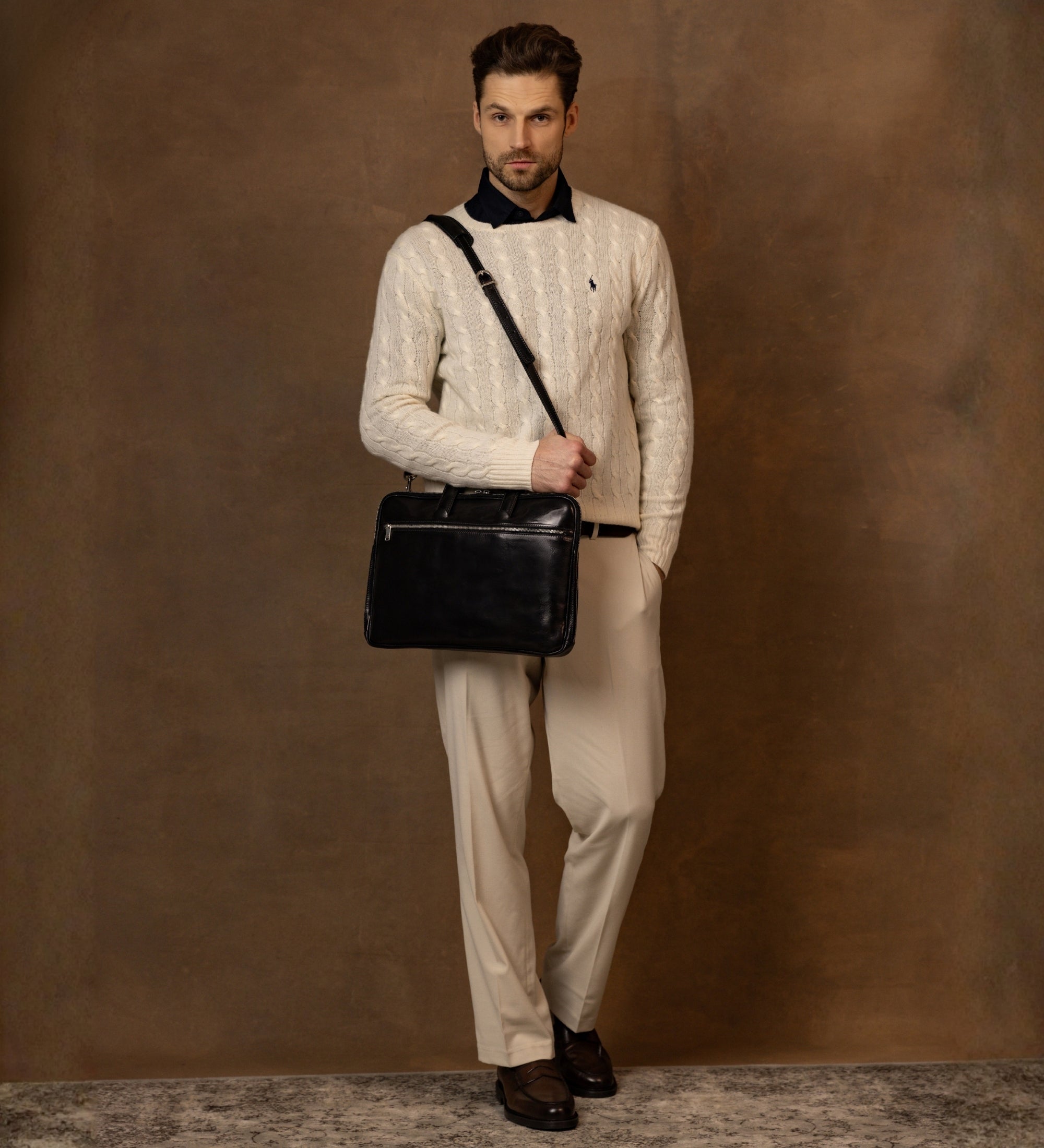 Skórzana teczka na laptopa - Brave New World