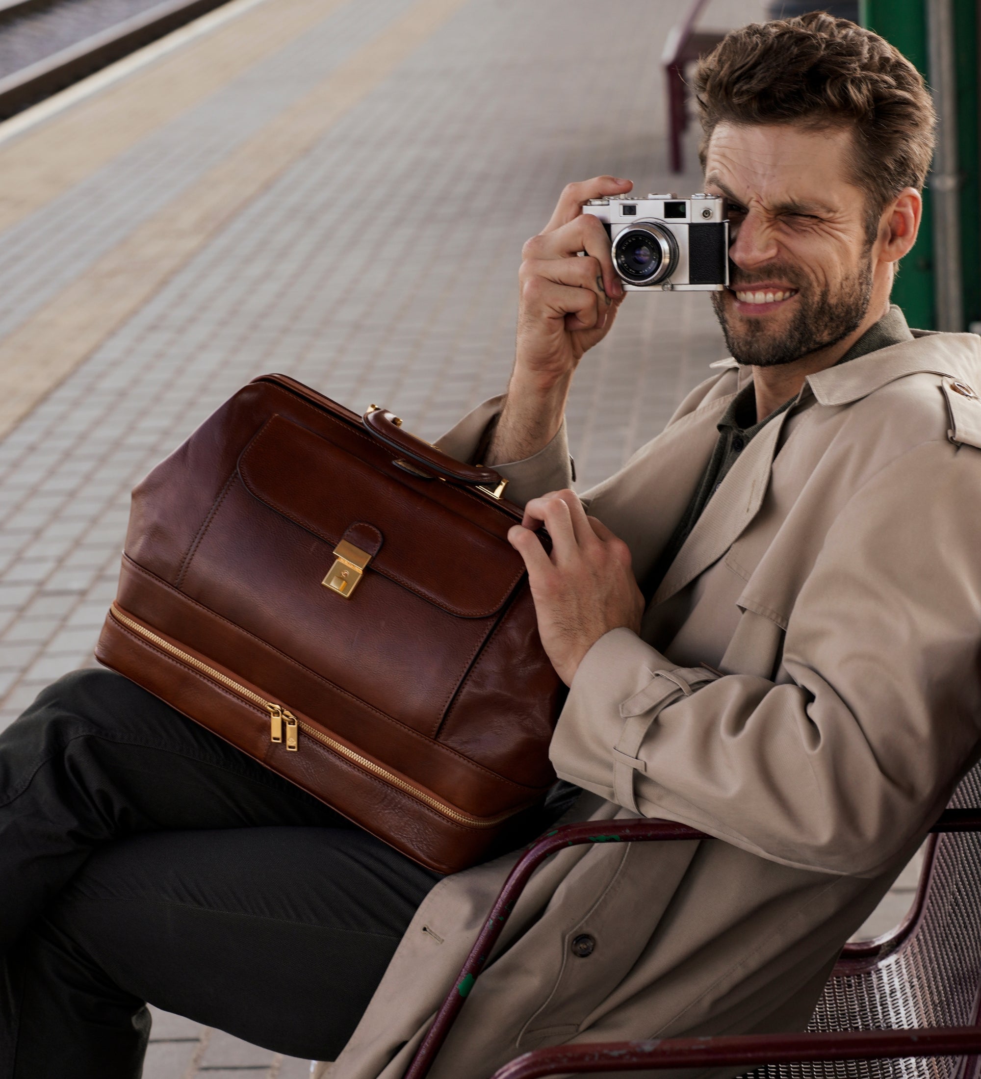 Duża włoska torba lekarska ze skóry - The Master and Margarita