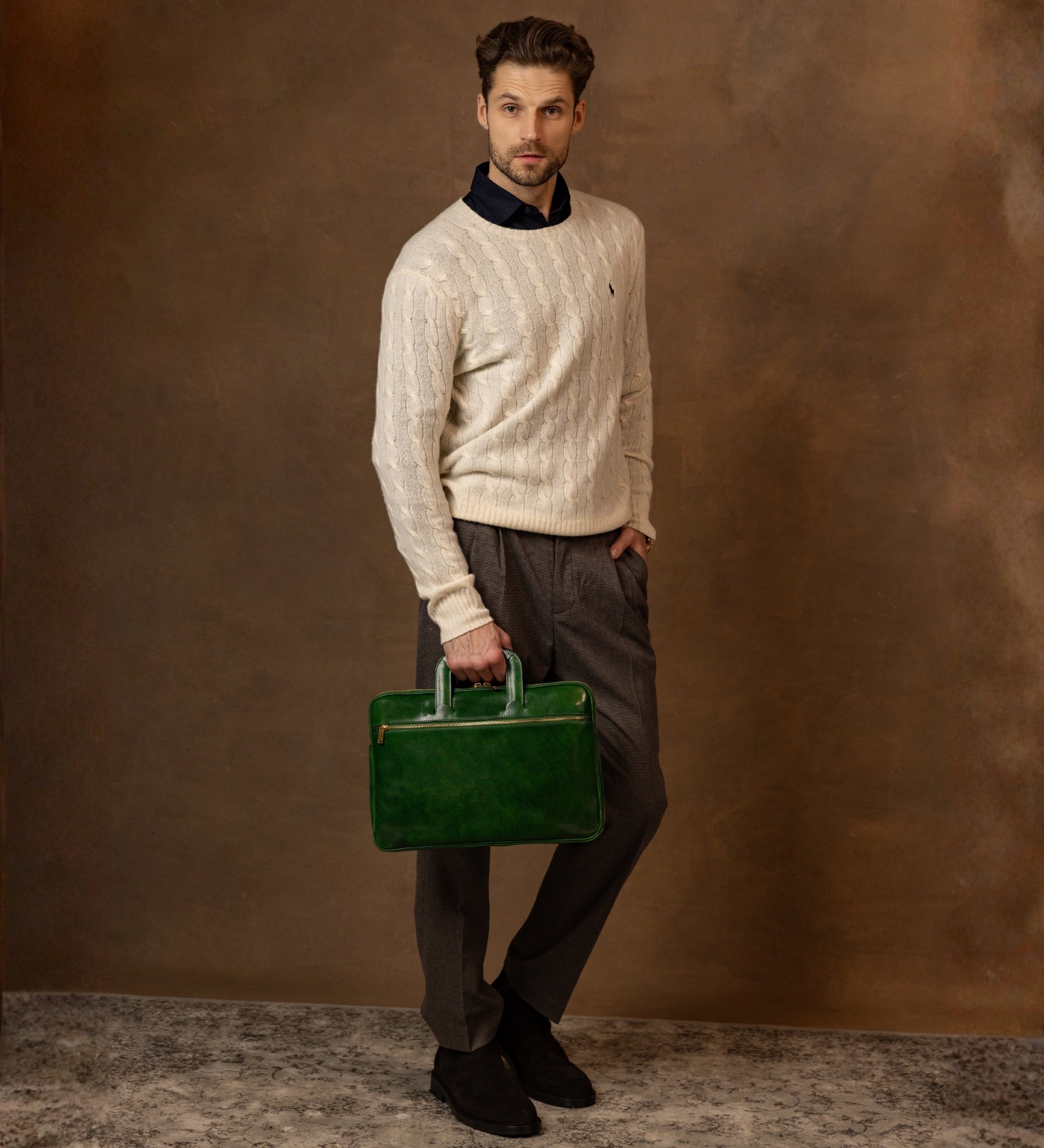 Skórzana teczka na laptopa - Brave New World