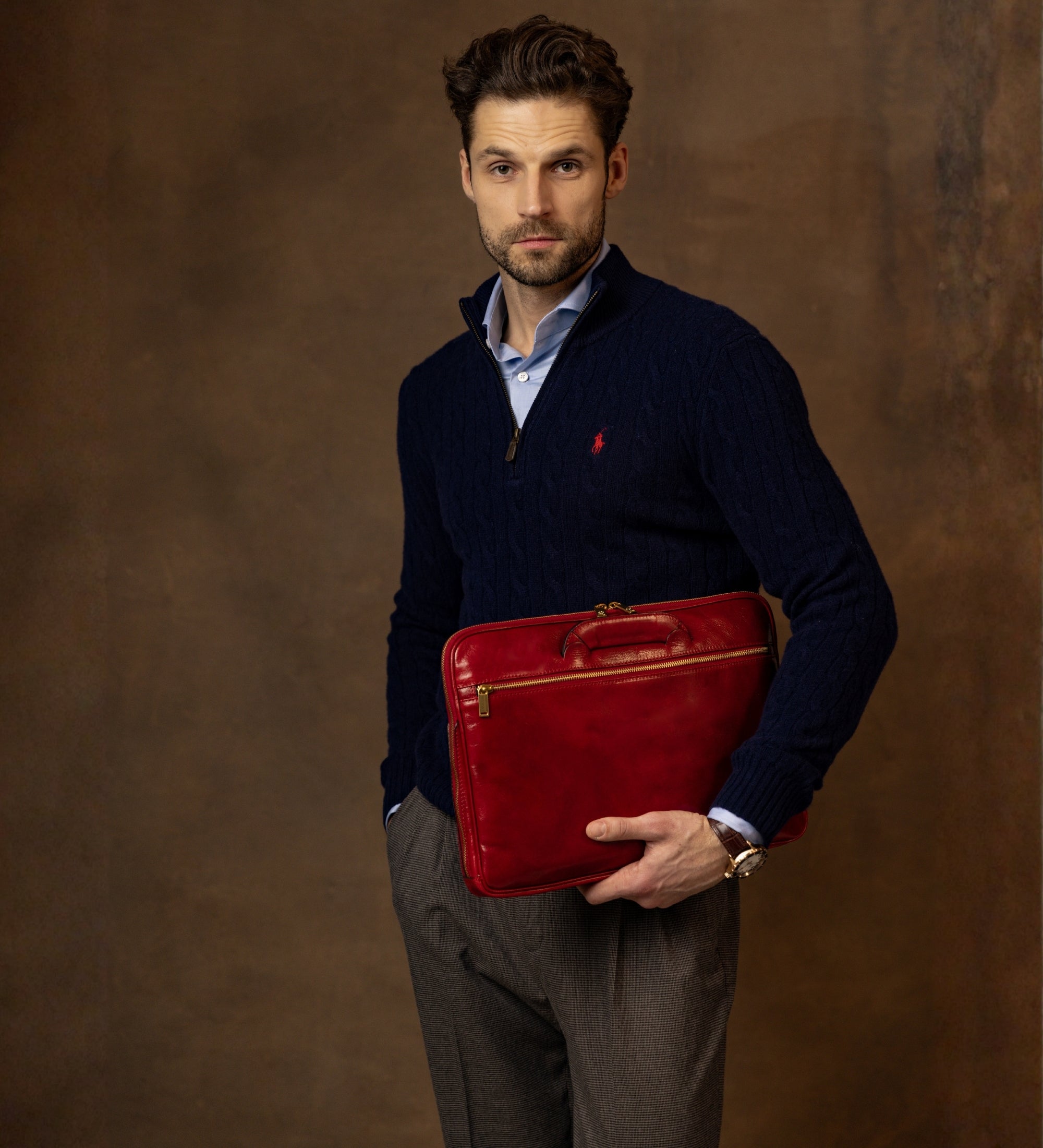 Skórzana teczka na laptopa - Brave New World