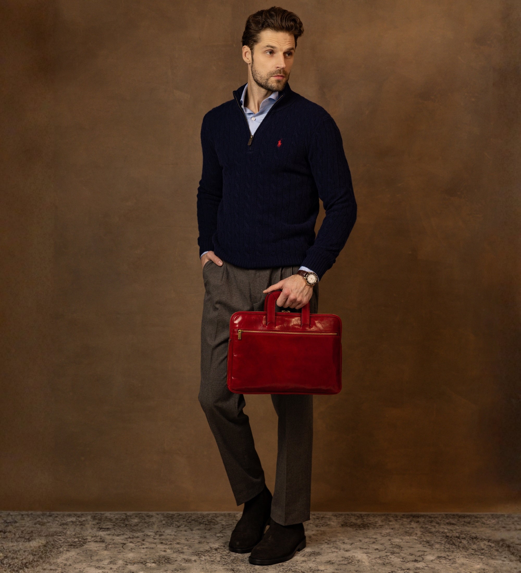 Skórzana teczka na laptopa - Brave New World