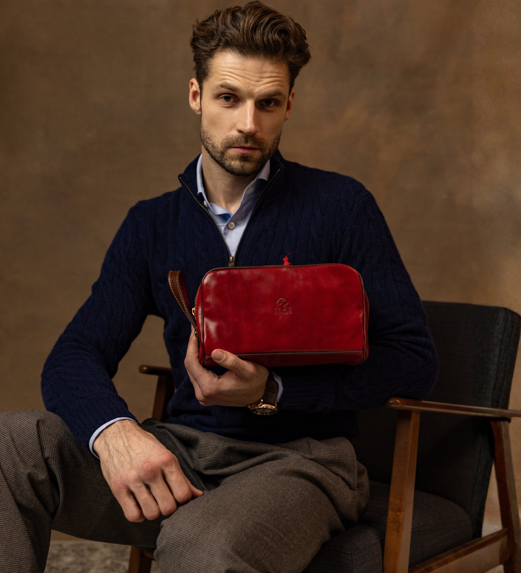 Skórzana kosmetyczka, zestaw podróżny - All the Kings Men