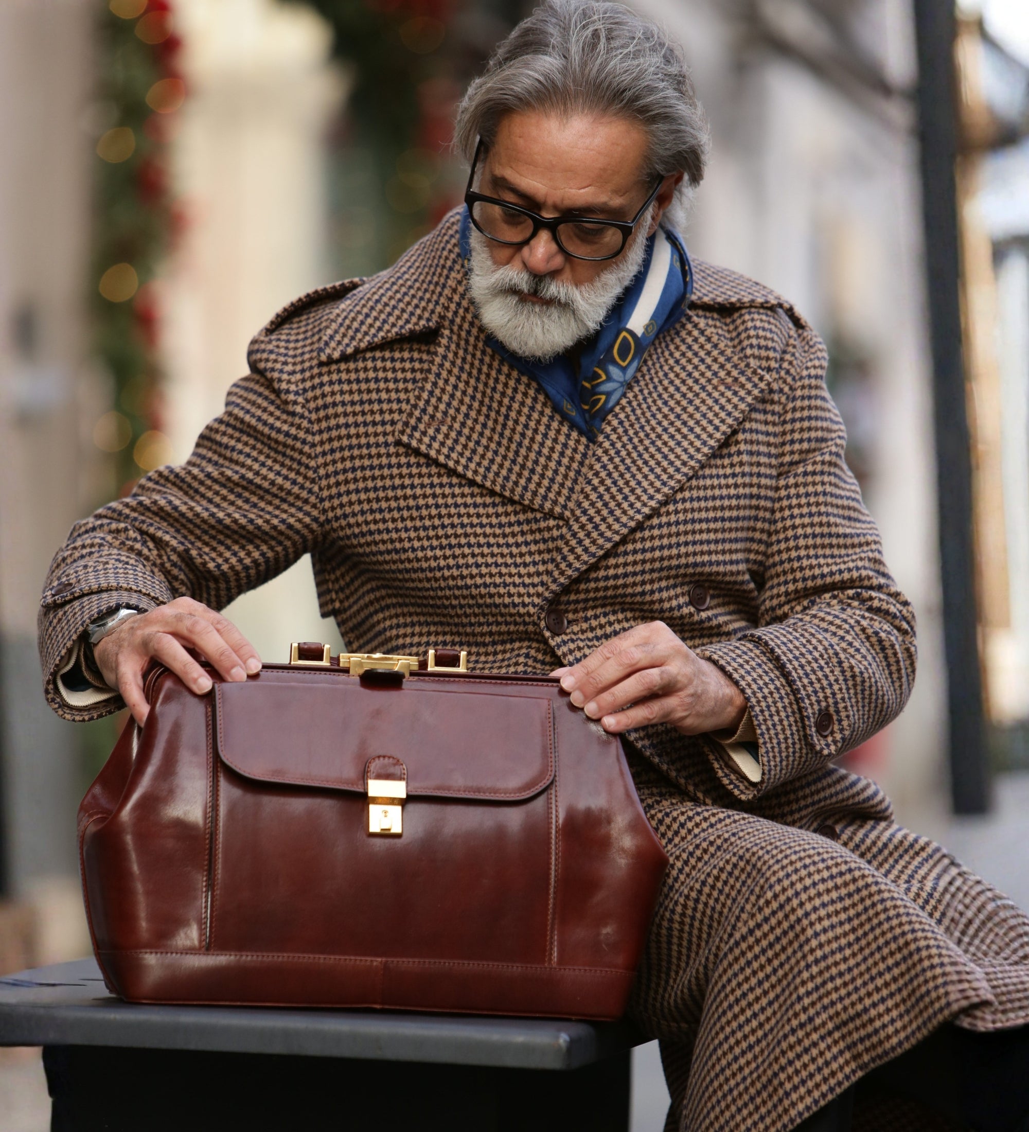 Duża włoska torba lekarska ze skóry - Hamlet