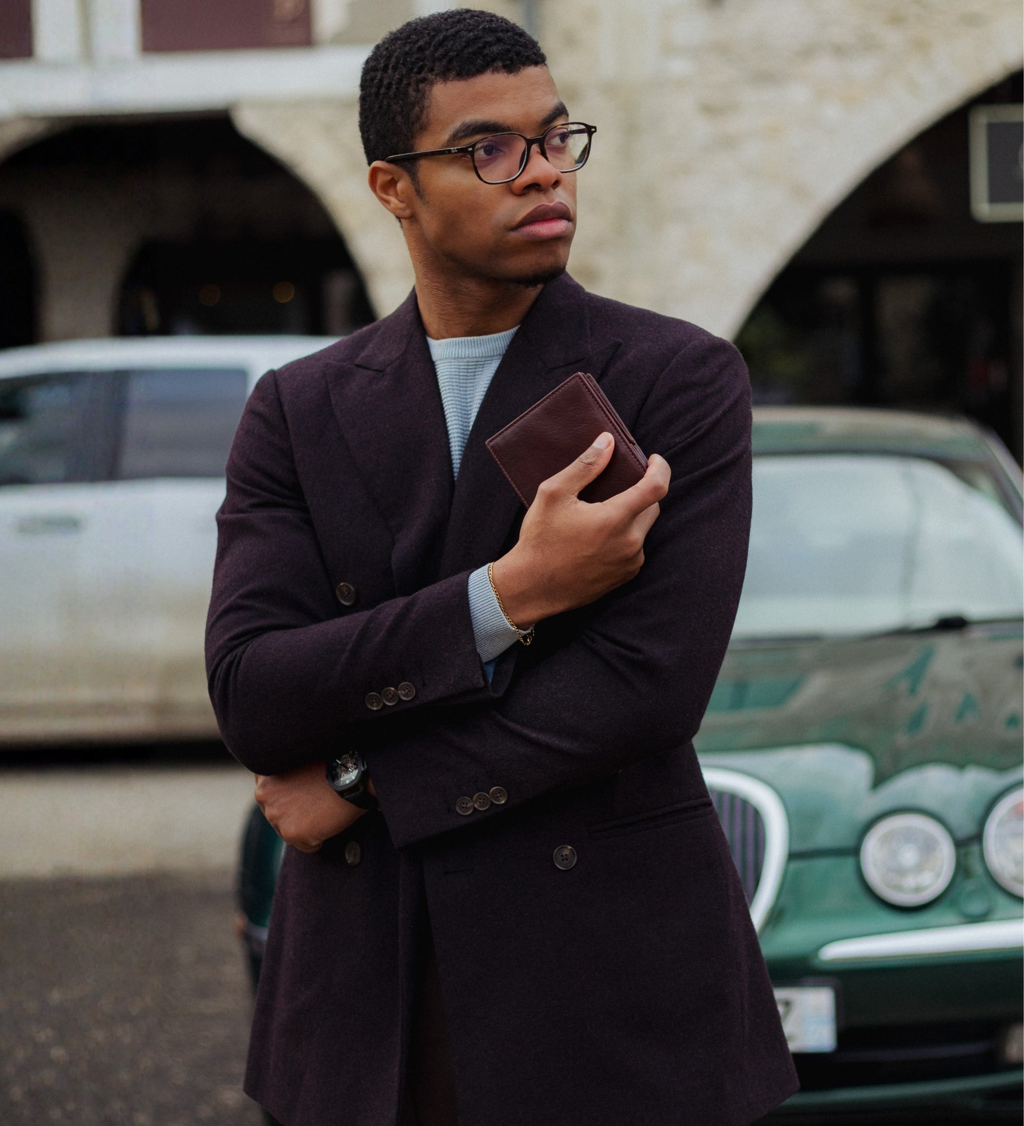 Skórzany portfel składany - Daniel