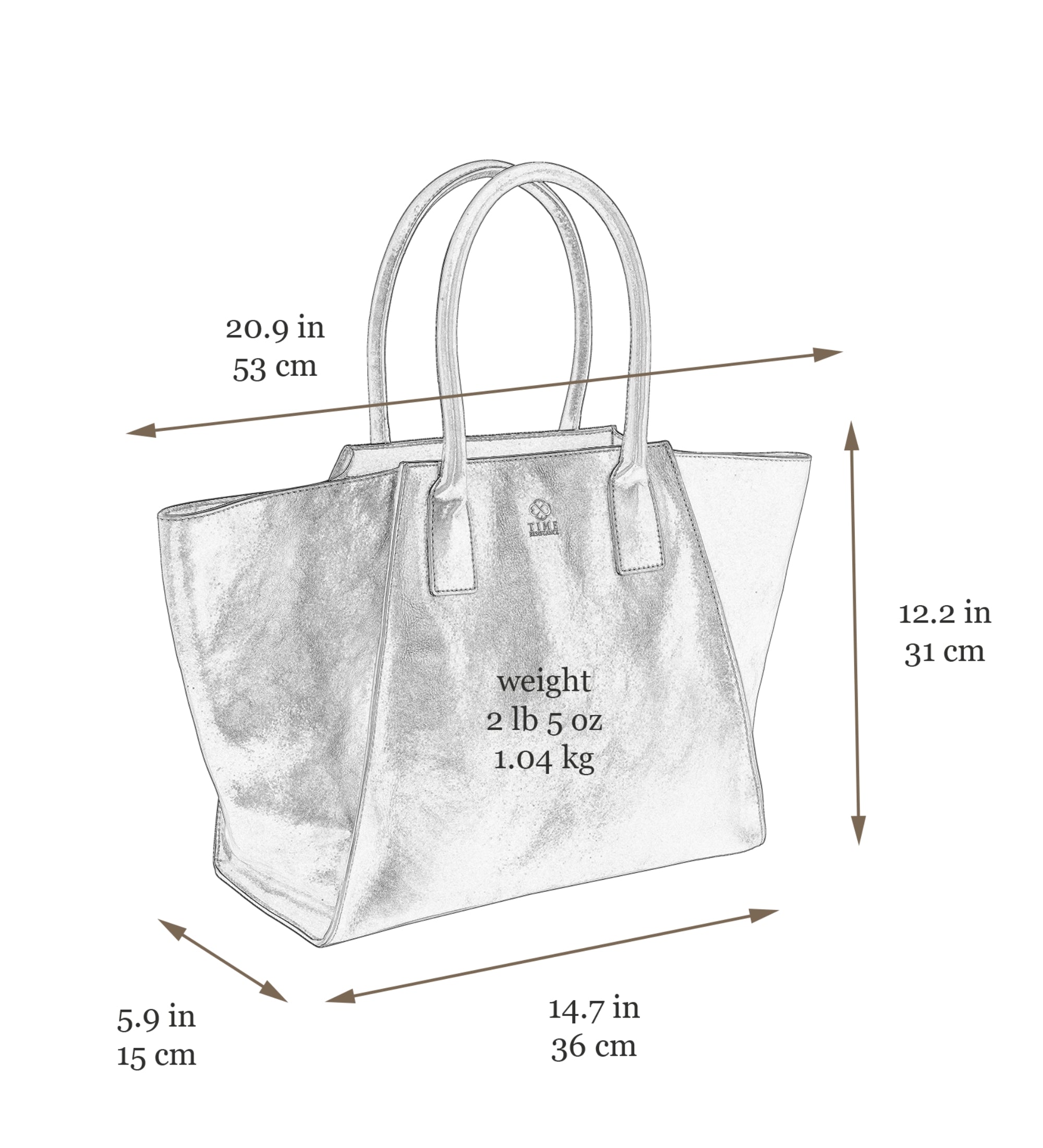 Skórzana torebka shopper dla kobiet - The Woman In White