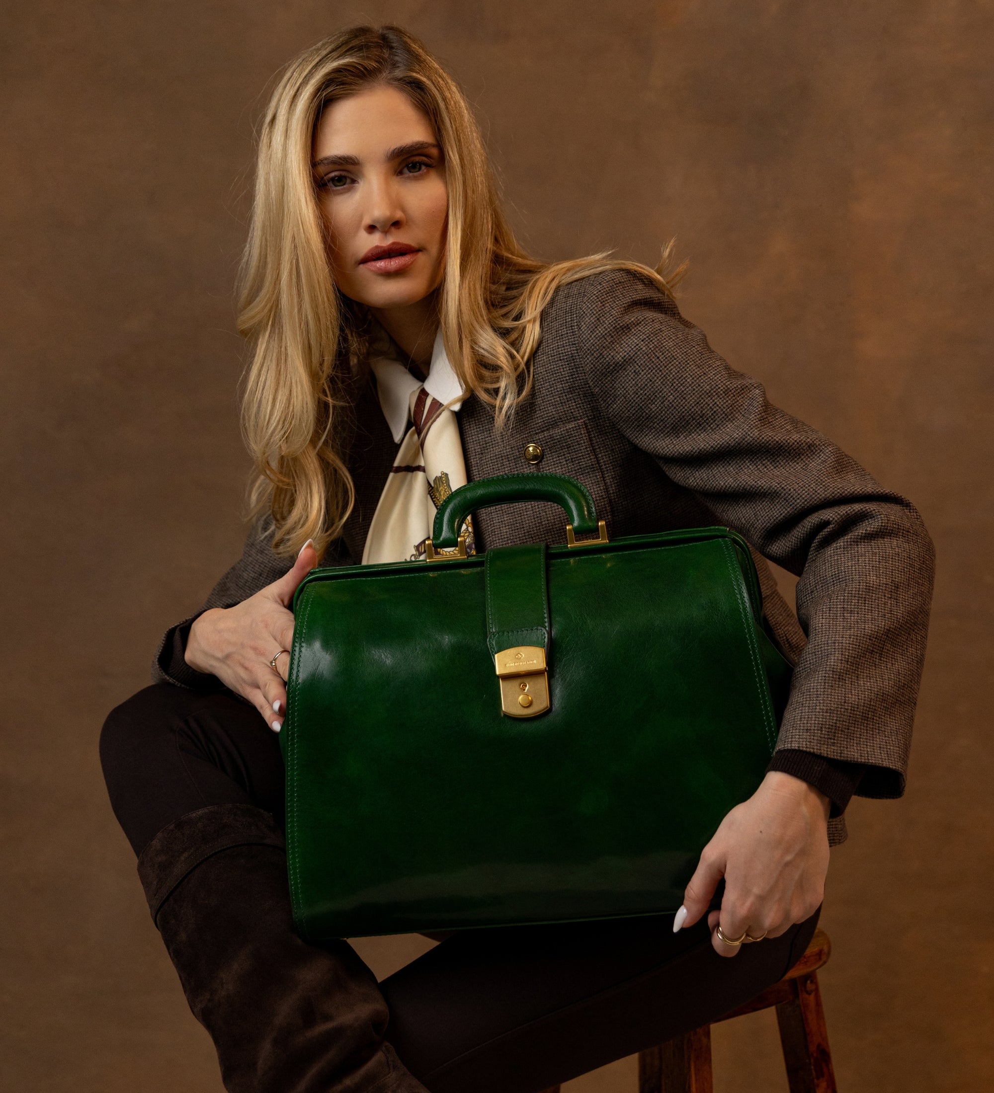 Duża skórzana torba lekarska dla kobiet - Mrs Dalloway