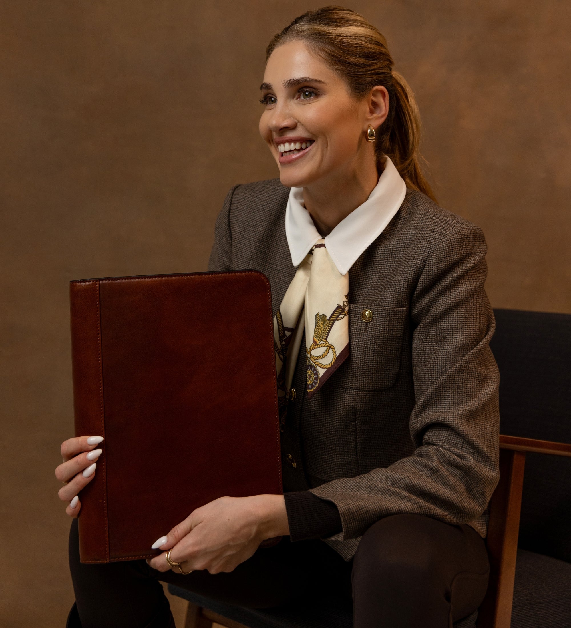 Skórzana teczka na dokumenty A4 dla kobiet - Candide