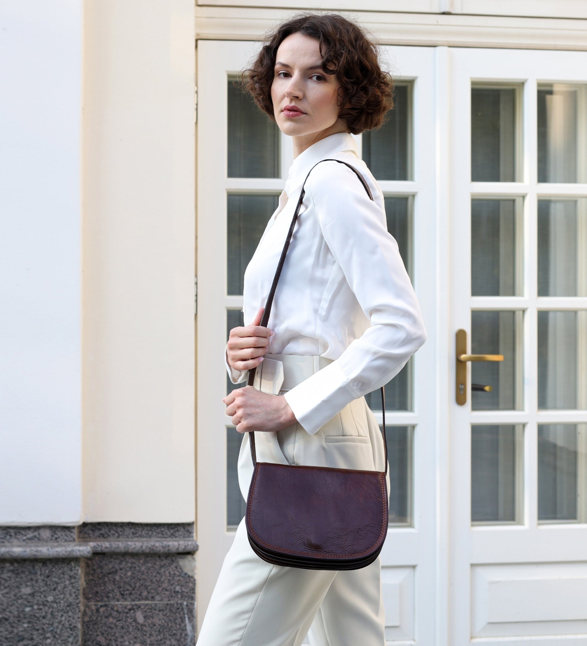 Skórzana torba saddle torba crossbody dla kobiet - Moonfleet