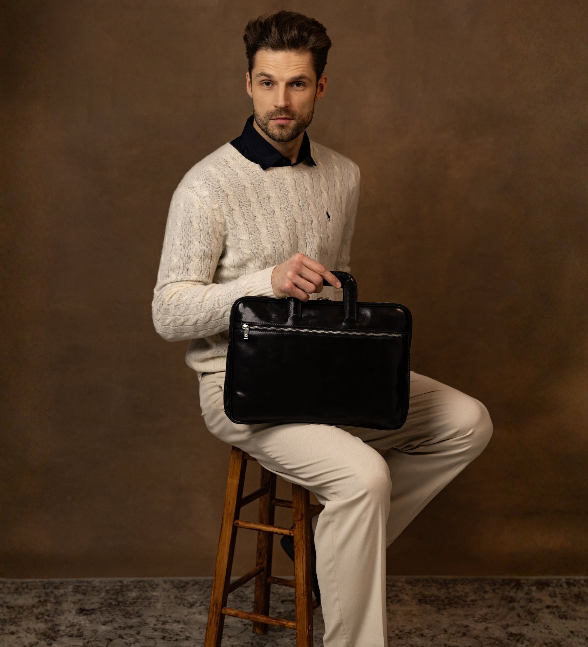 Skórzana teczka na laptopa - Brave New World